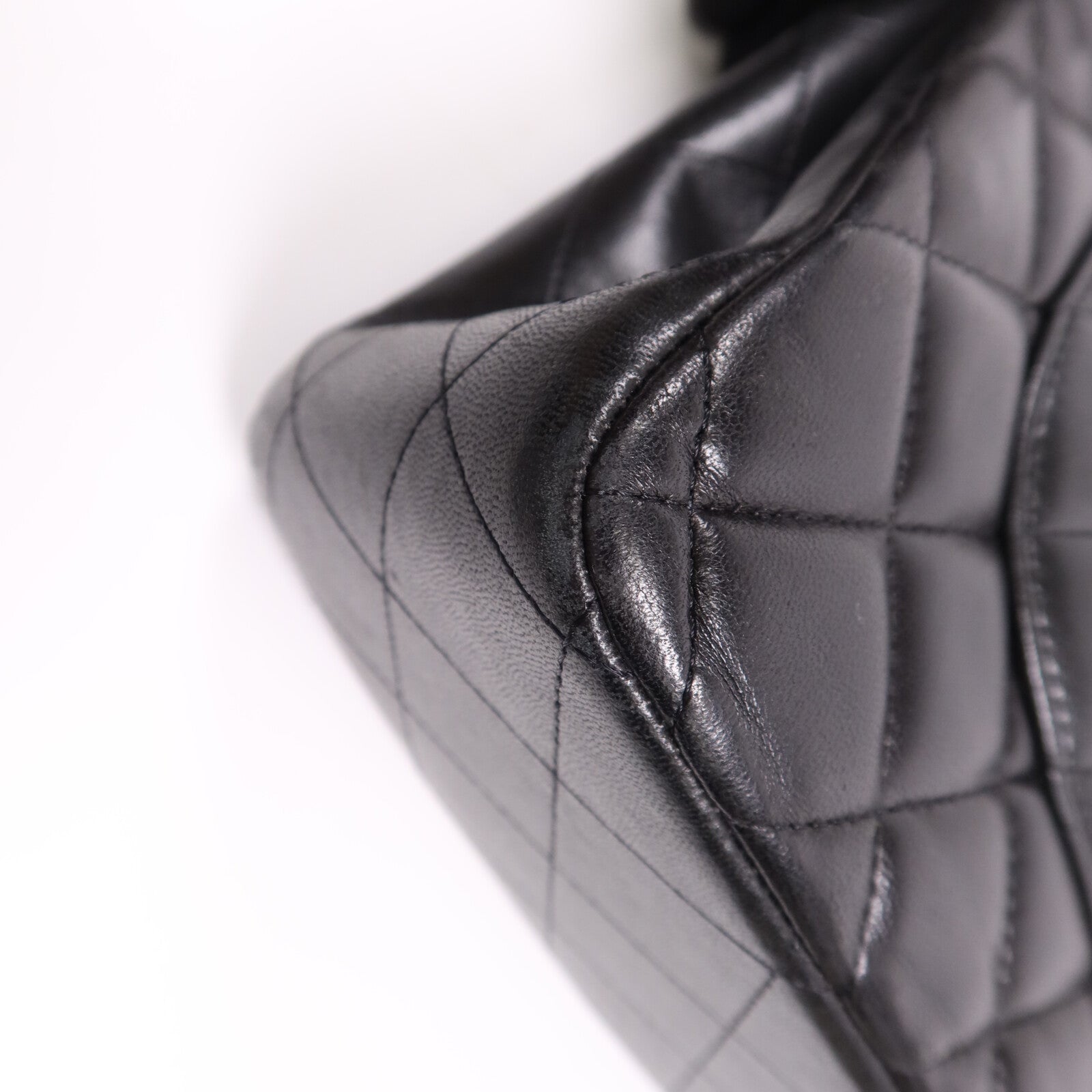 CHANEL 羊皮皮革Large Classic銀扣鏈帶肩背袋