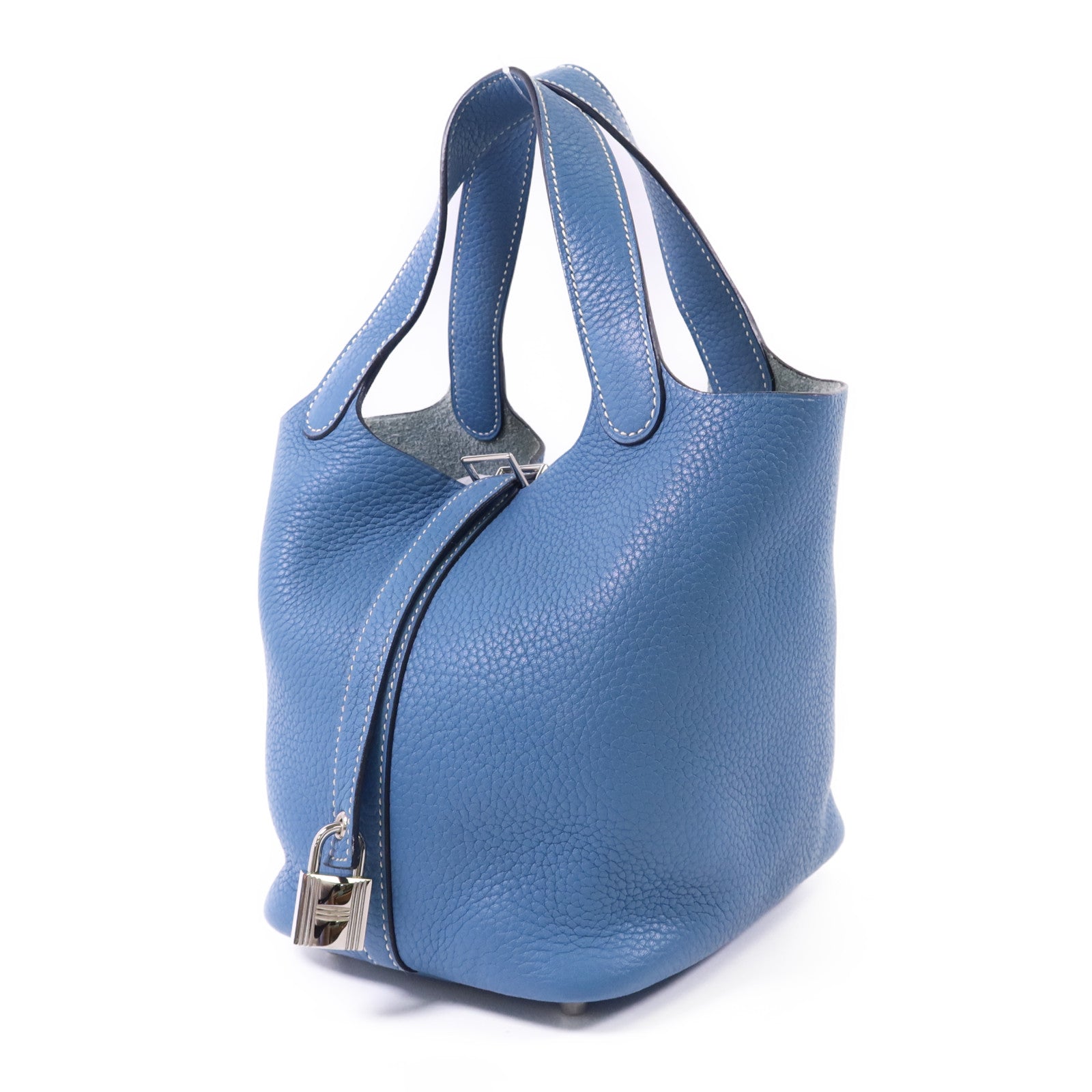 HERMES Clemence皮革Picotin PM銀扣手挽袋