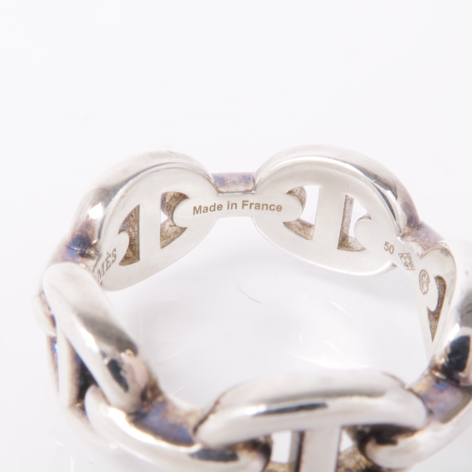 HERMES 925純銀Chaine d'ancre Enchainee ring戒指Hermes#50/US#5.25