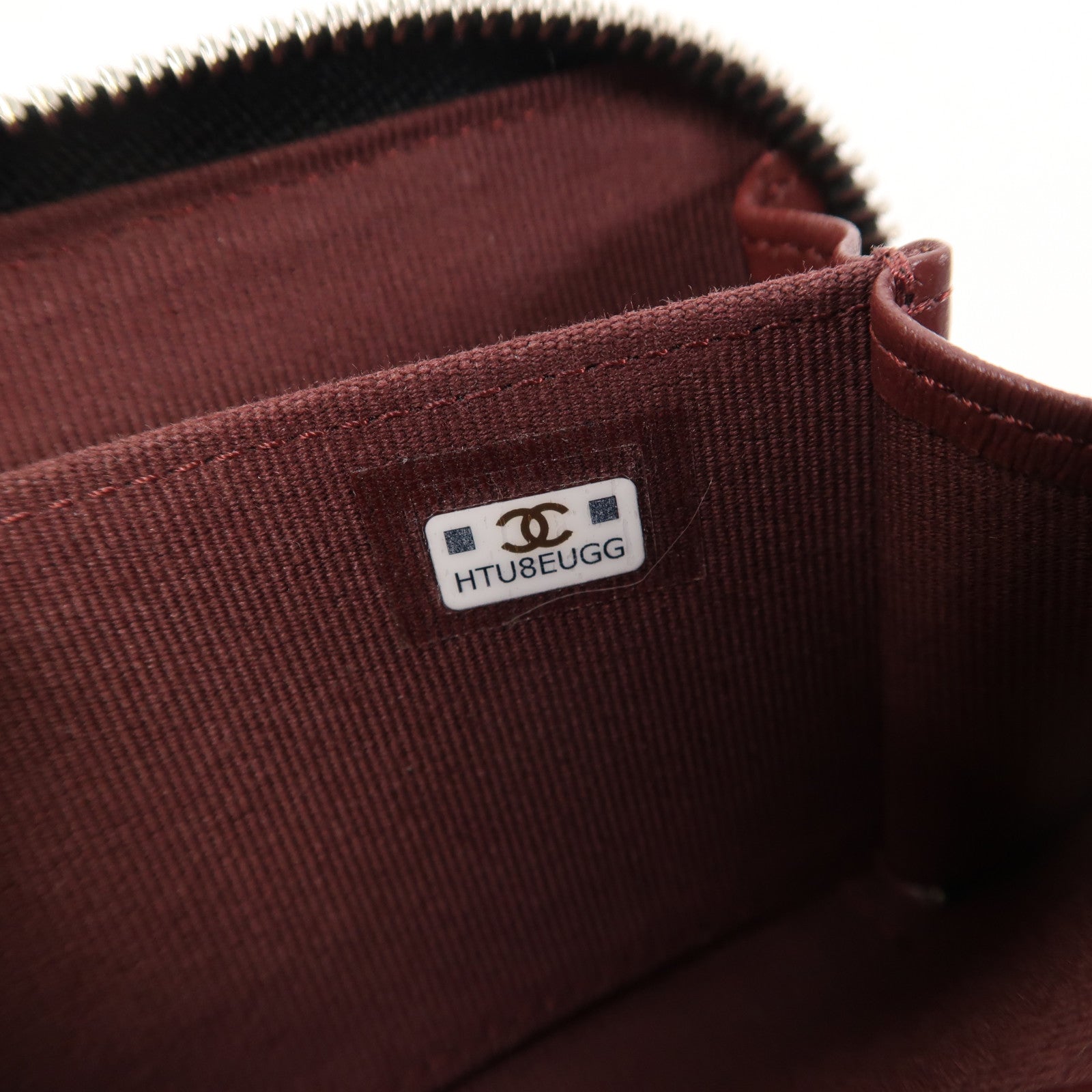 CHANEL 【激減優惠】斜紋羊皮皮革Card Case卡銀扣片套黑色