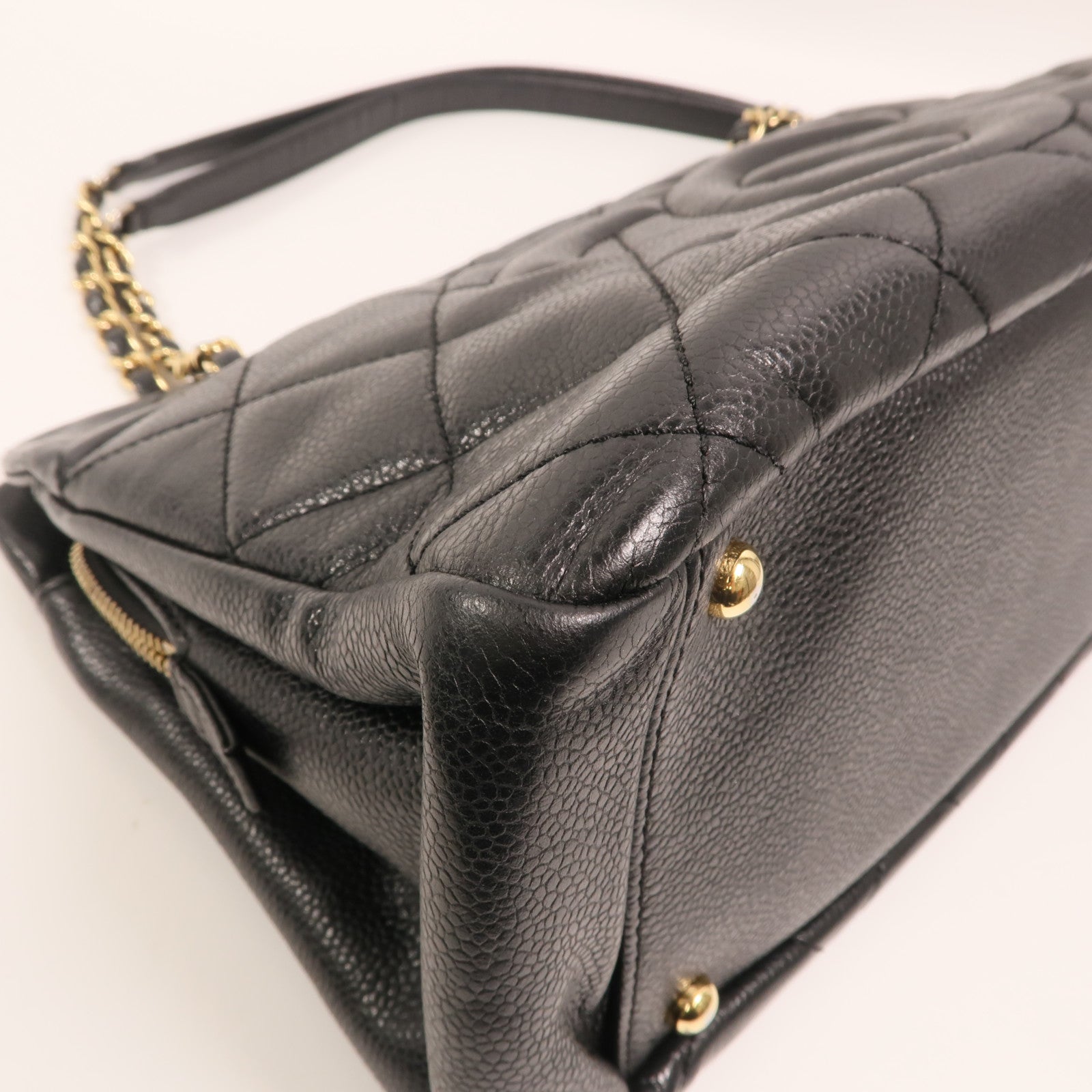 CHANEL 牛皮皮革Timeless CC Tote Bag金扣鏈帶手挽袋