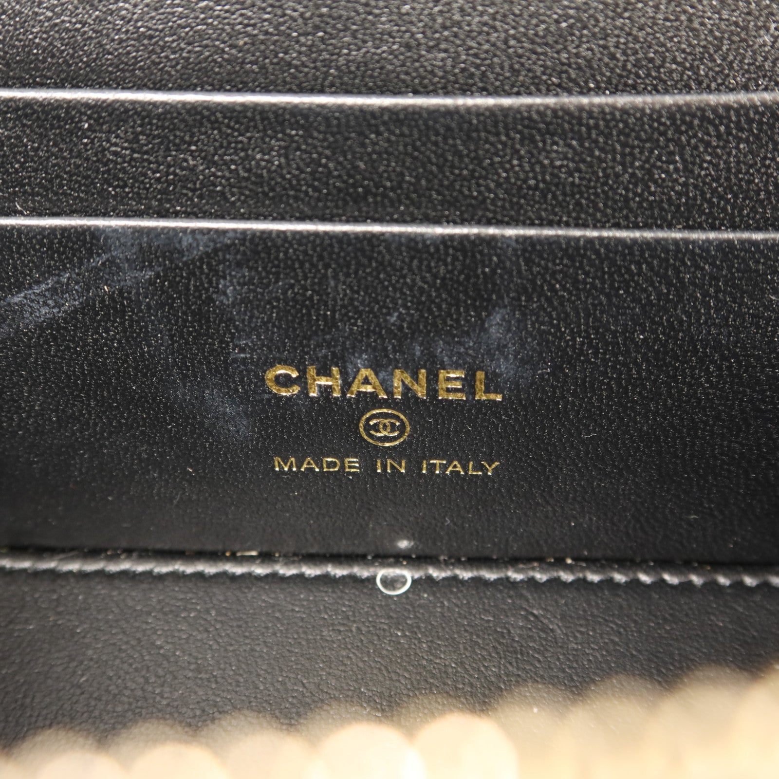 CHANEL 羊皮皮革Vanity Bag金扣鏈帶肩背袋