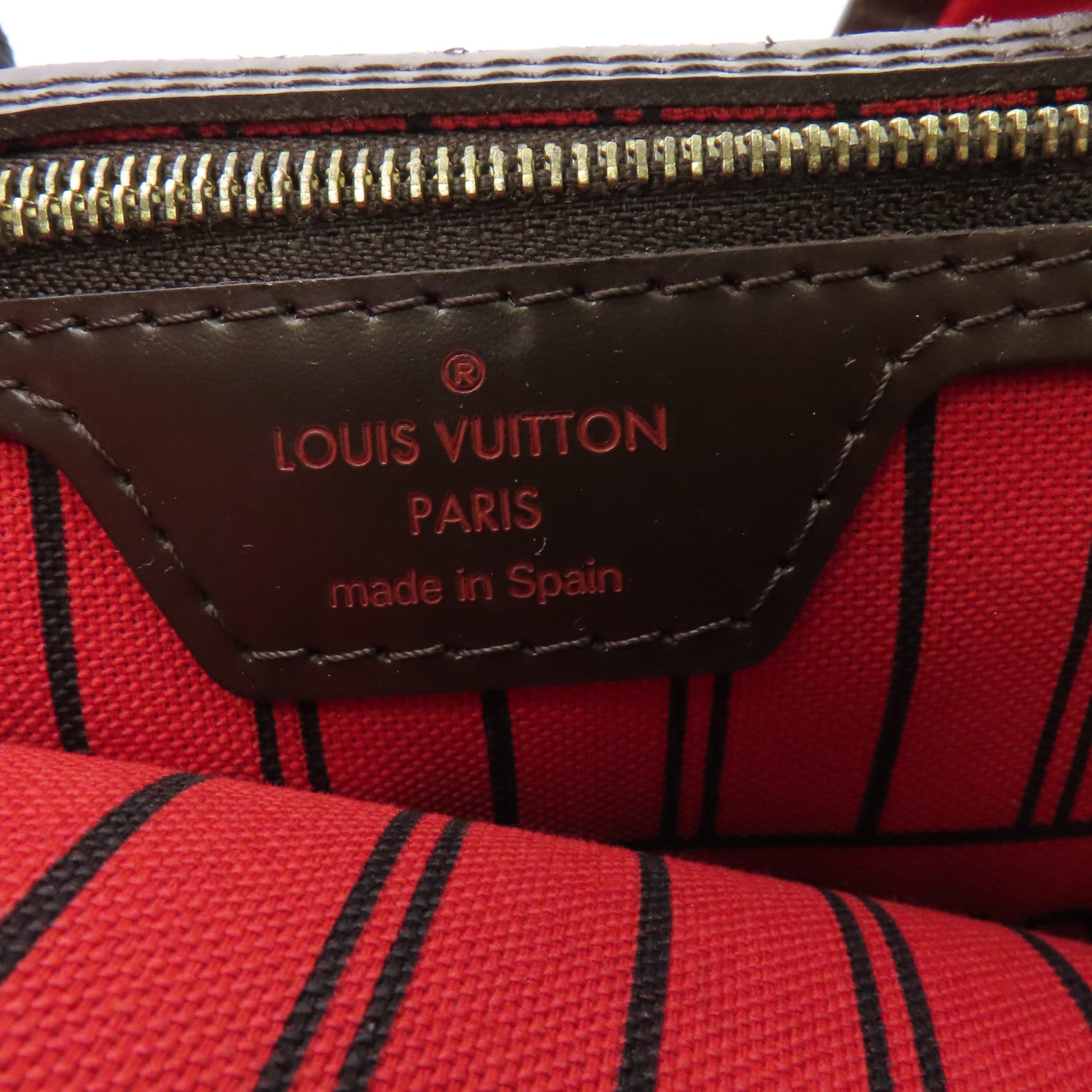 LOUIS VUITTON Damier Neverfull MM金扣手挽袋/肩背袋啡色