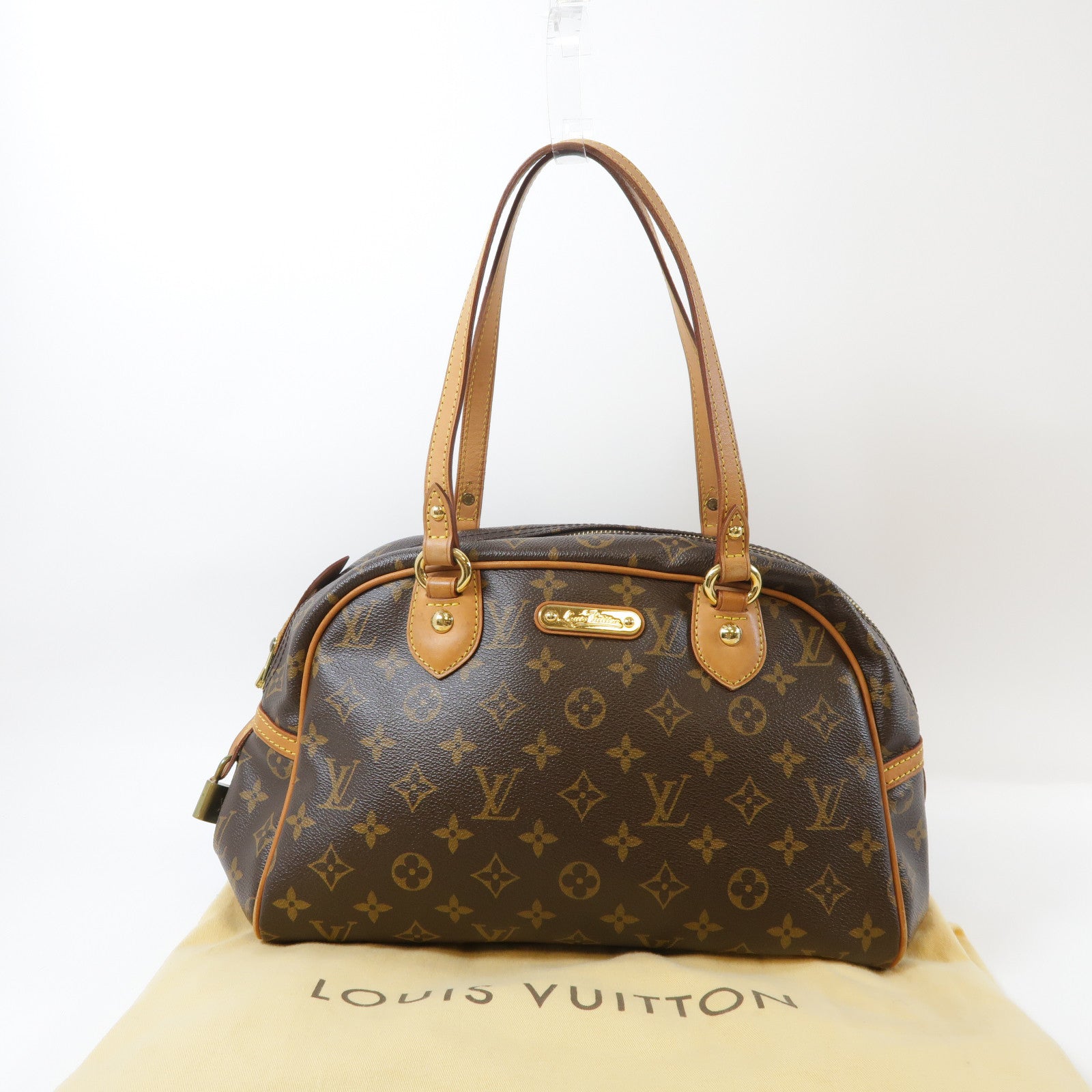 LOUIS VUITTON Monogram Mantergoueil PM金扣肩背袋啡色