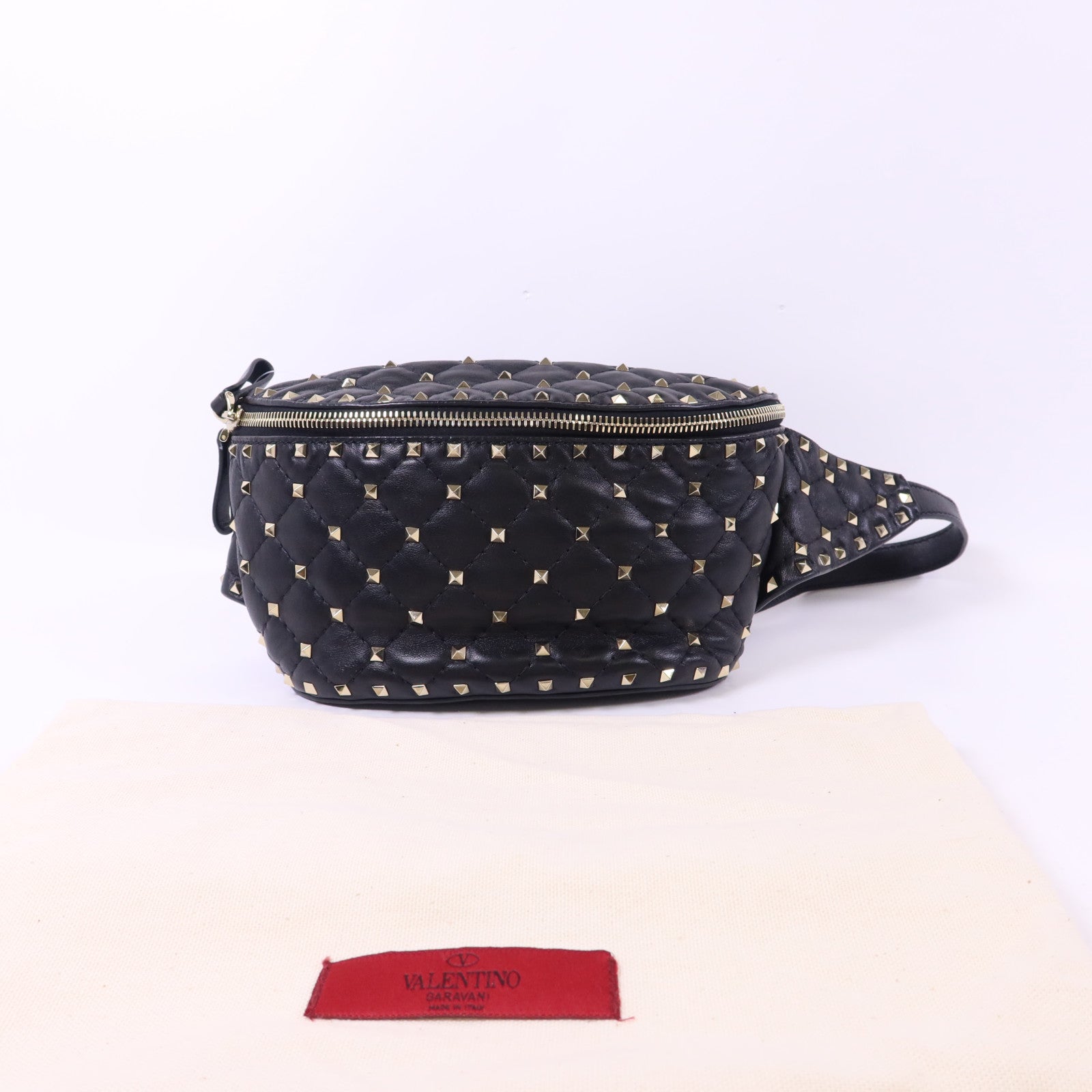 Valentino 牛皮皮革Waist Bag金扣腰包