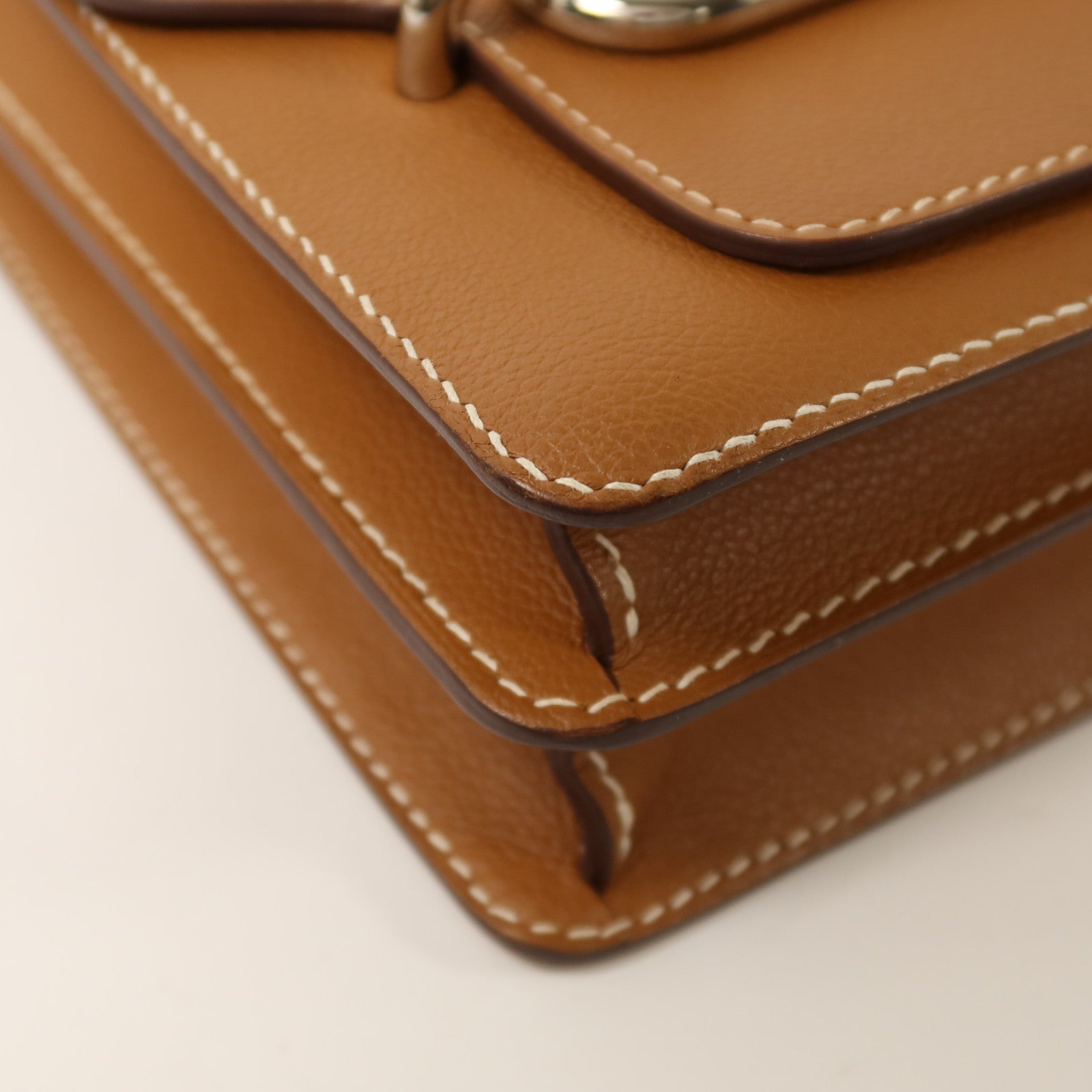HERMES Evercolor皮革Roulis 23銀扣肩背袋Gold