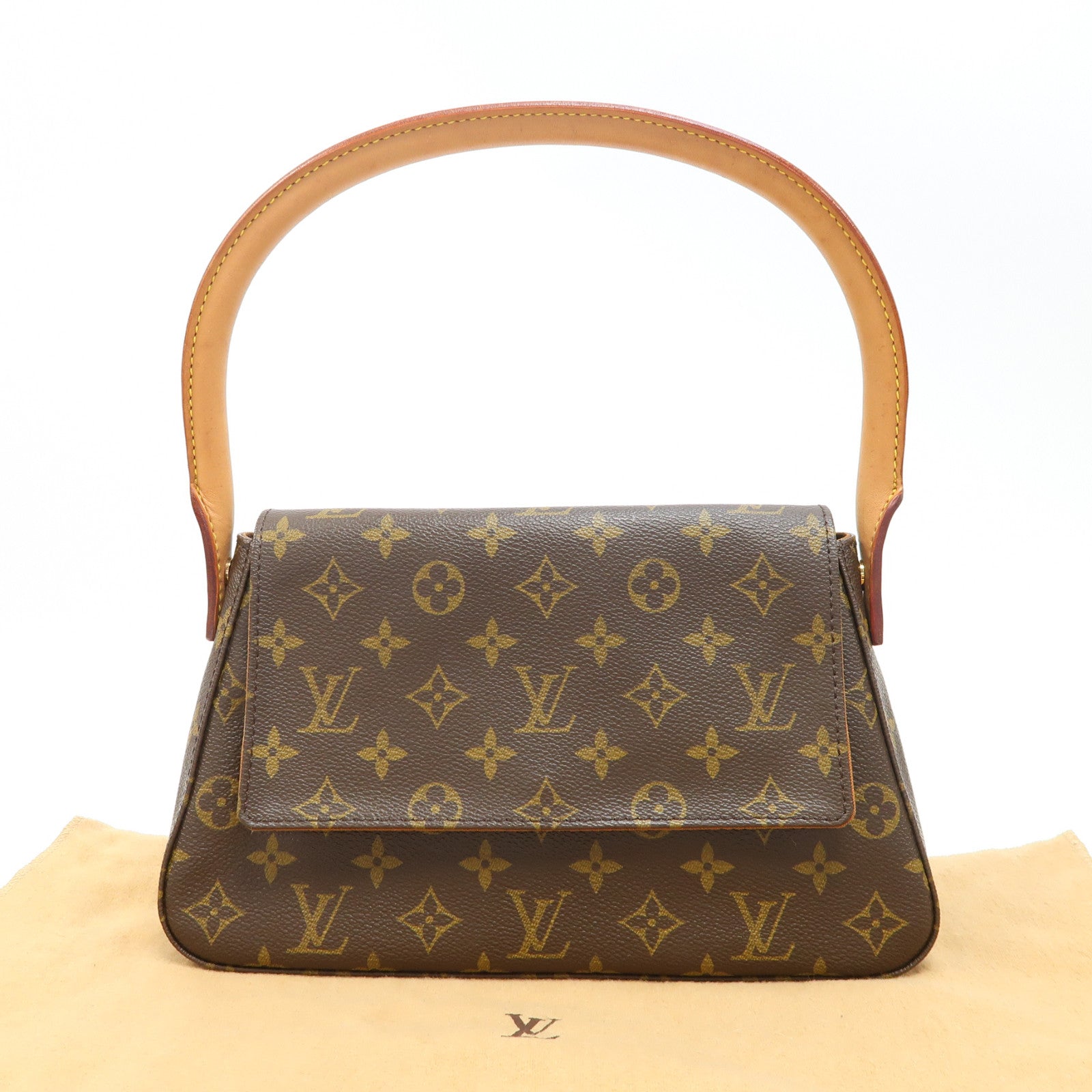 LOUIS VUITTON Monogram Mini Looping金扣肩背袋啡色