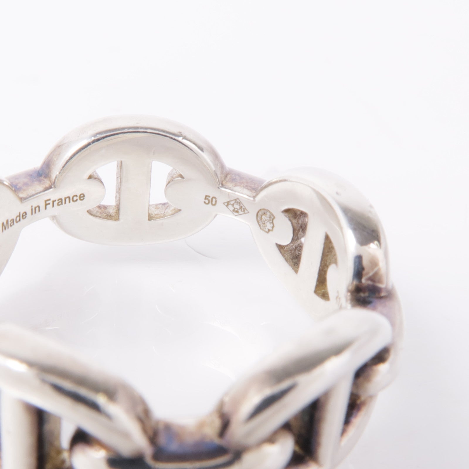 HERMES 925純銀Chaine d'ancre Enchainee ring戒指Hermes#50/US#5.25