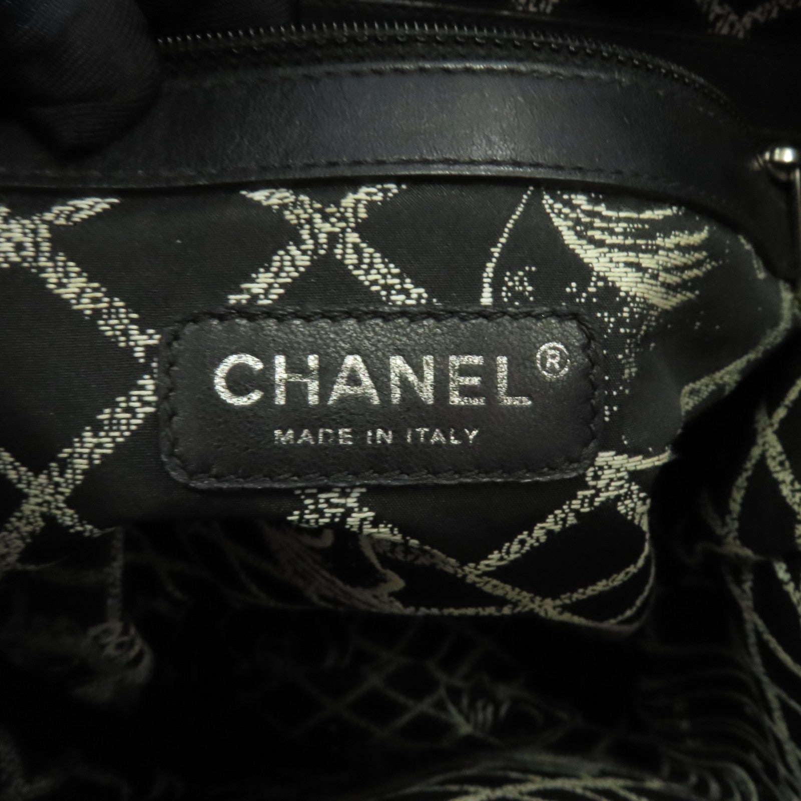 CHANEL 牛皮皮革Tote Bag銀扣手挽袋黑色