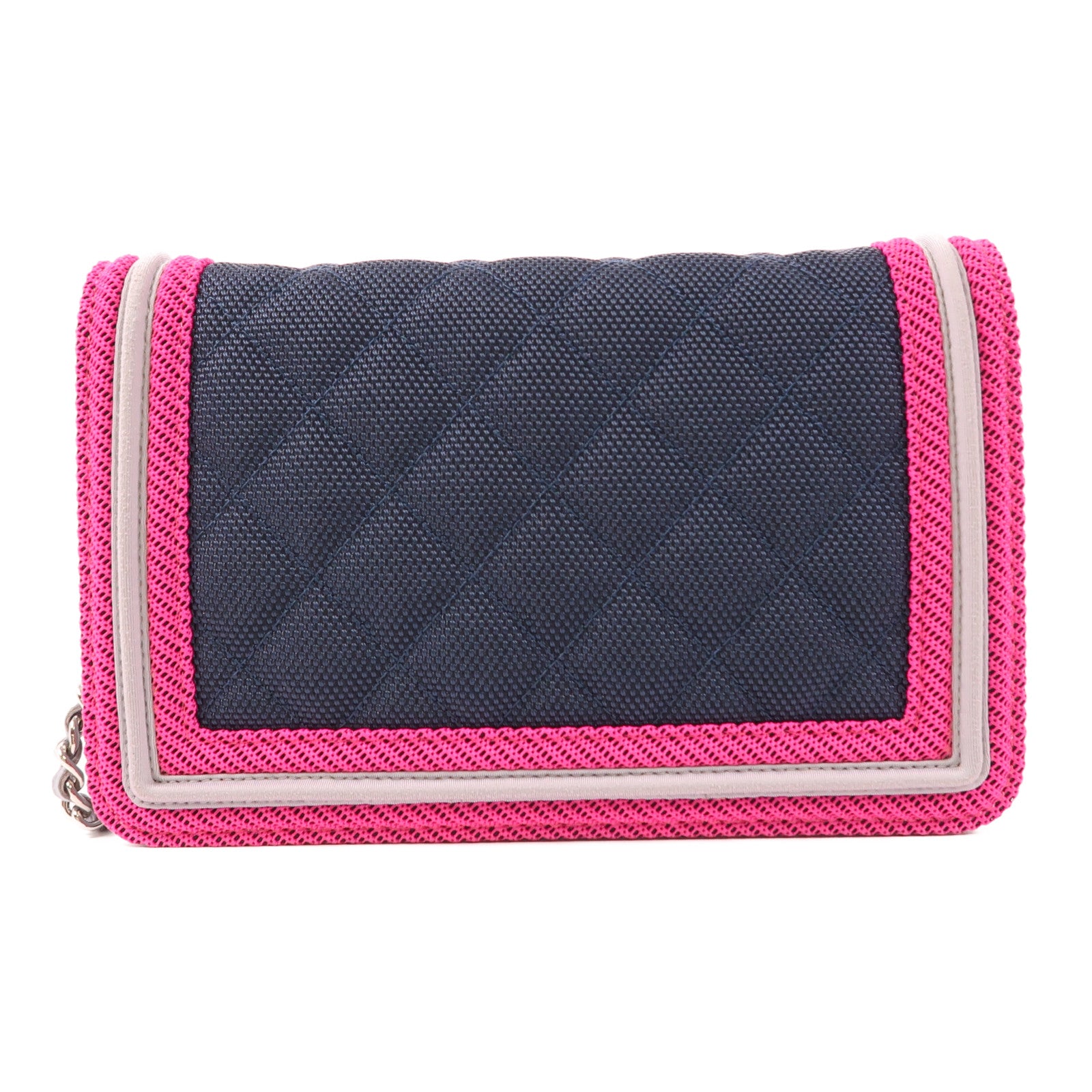 CHANEL 帆布/牛皮皮革WOC Wallet On Chain鏈帶肩背袋