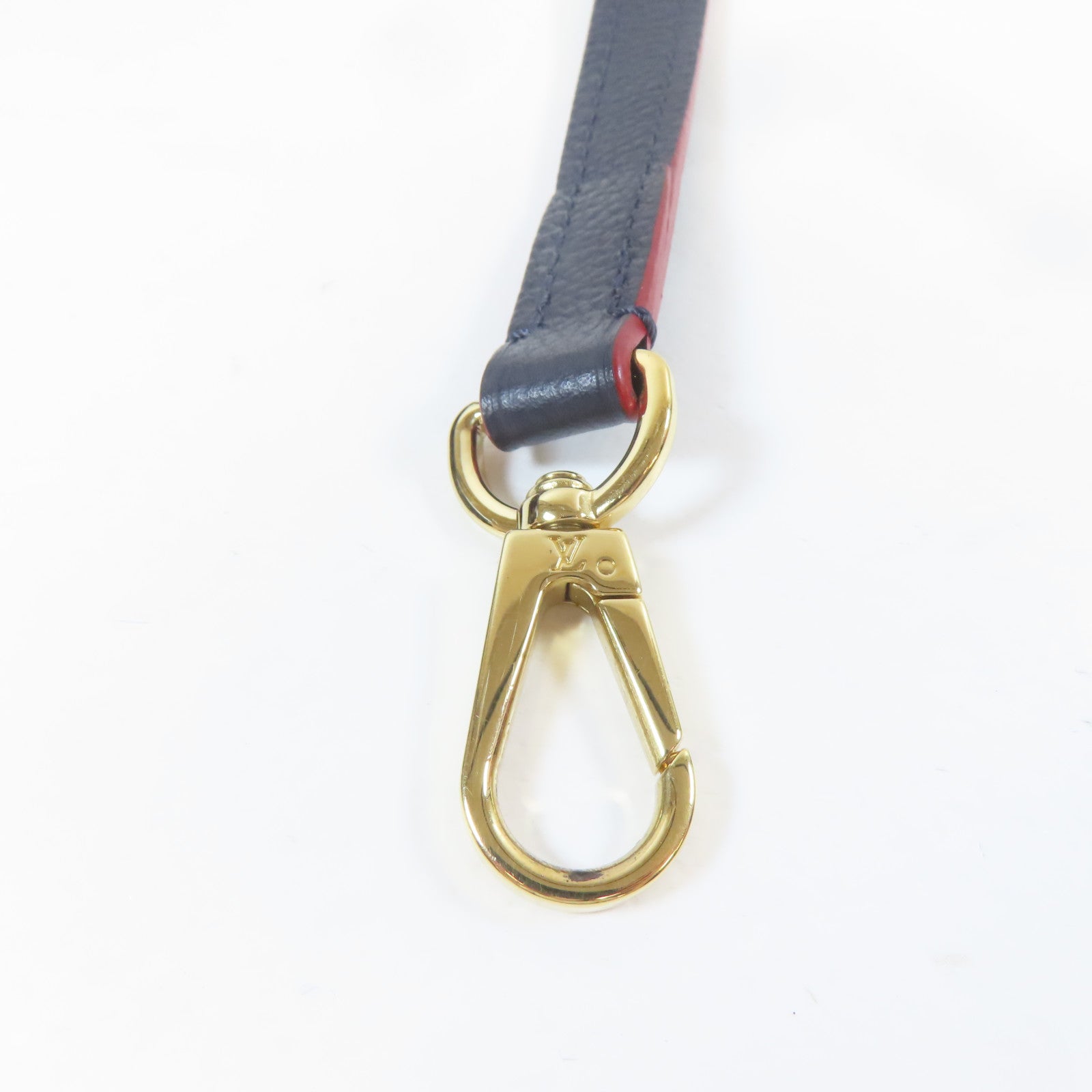 LOUIS VUITTON Monogram Empreinte Montaigne BB金扣手挽肩背兩用袋深藍色/紅色