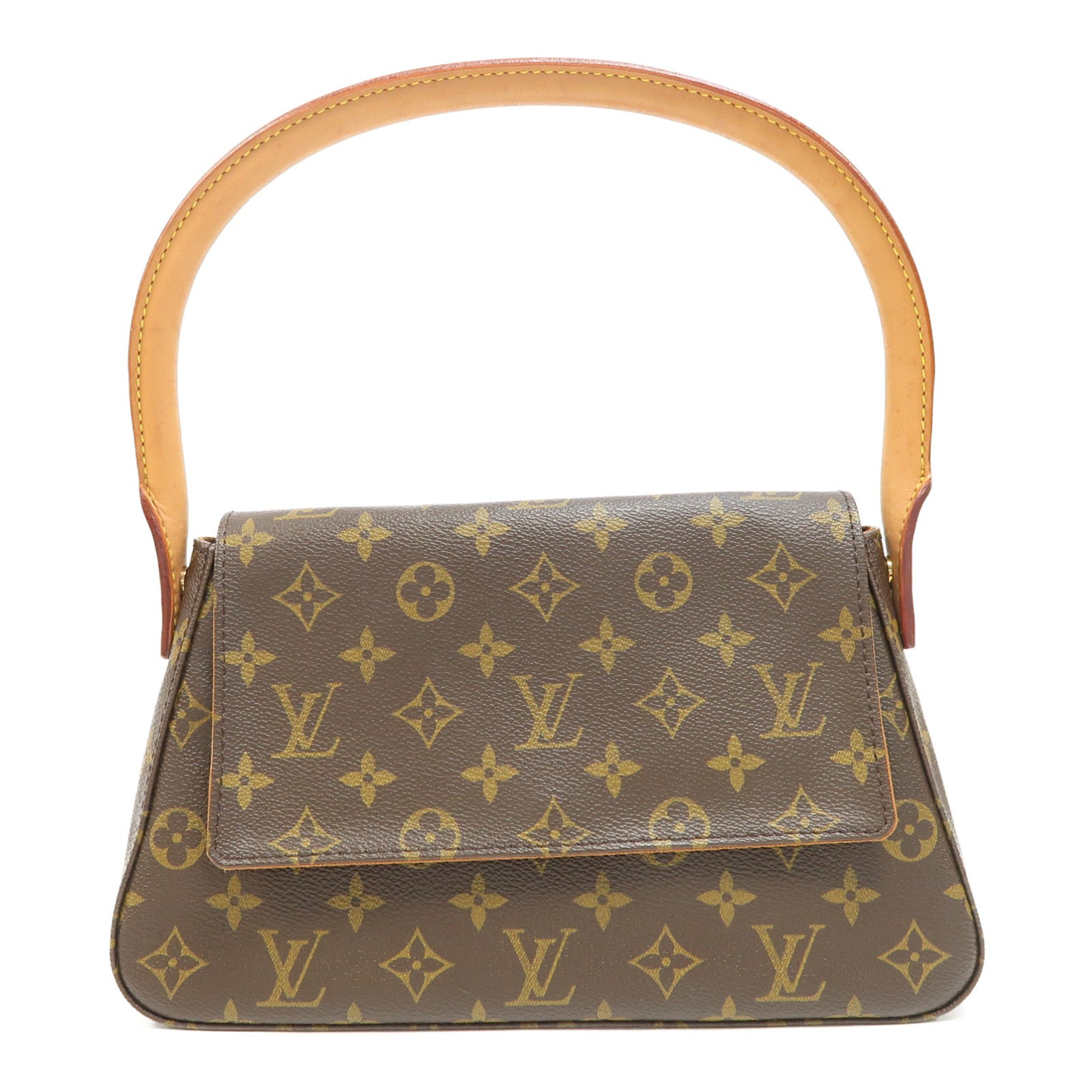 LOUIS VUITTON Monogram Mini Looping金扣肩背袋啡色