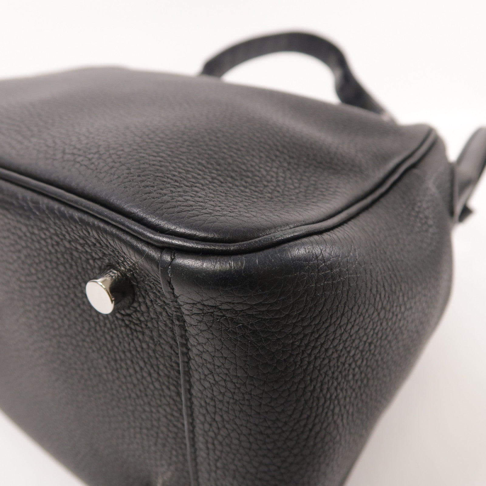 HERMES Clemence皮革/鱷魚皮革Lindy 26 Touch銀扣手挽肩背兩用袋