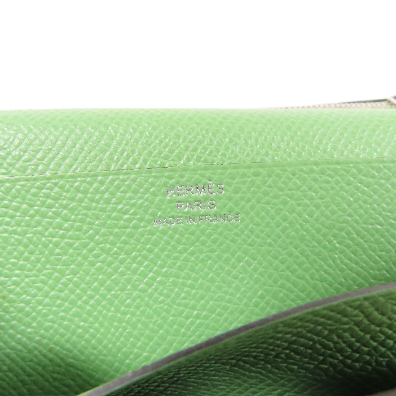 HERMES 【激減優惠】Epsom皮革Bearn Long Wallet銀扣長錢包Vert Criquet