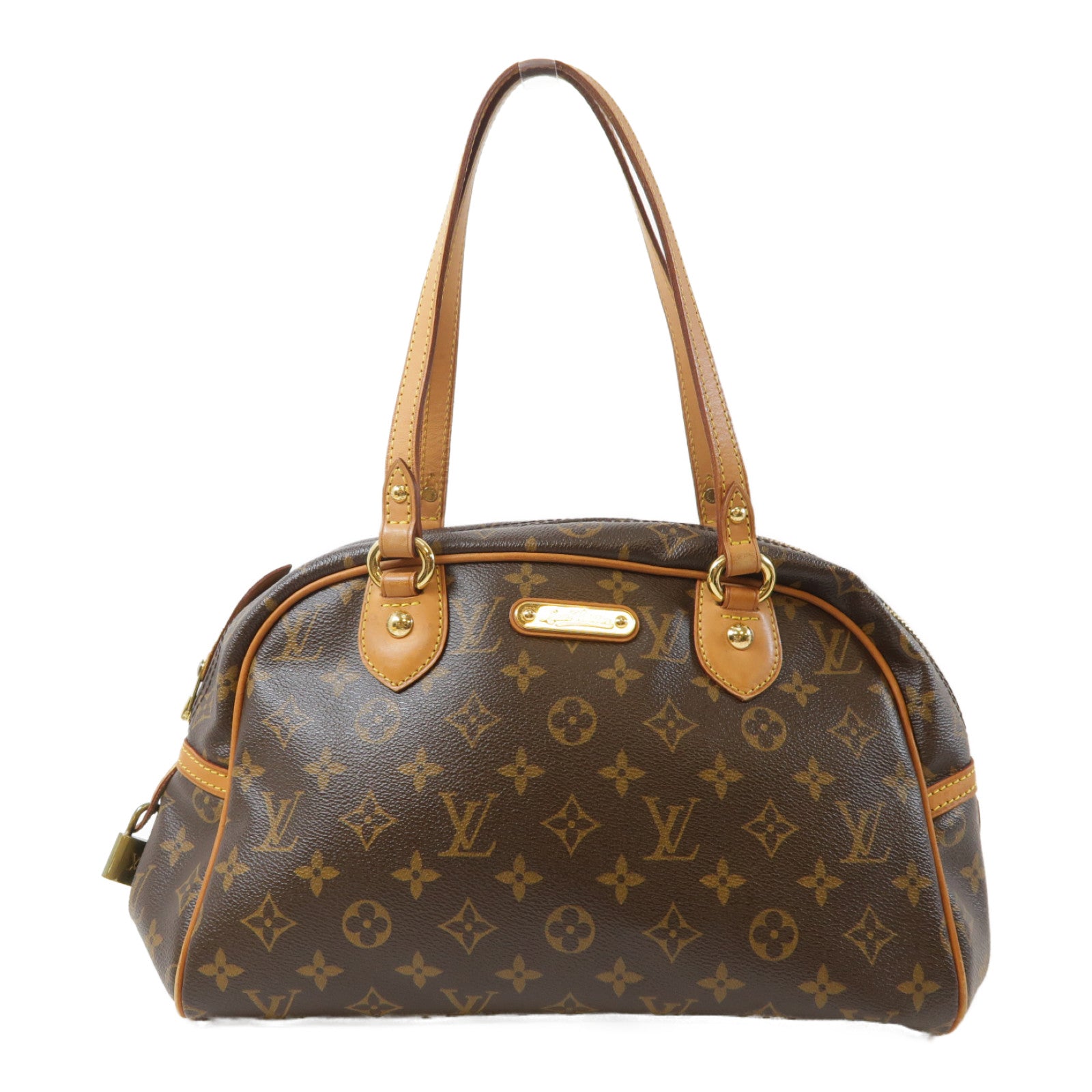 LOUIS VUITTON Monogram Mantergoueil PM金扣肩背袋啡色