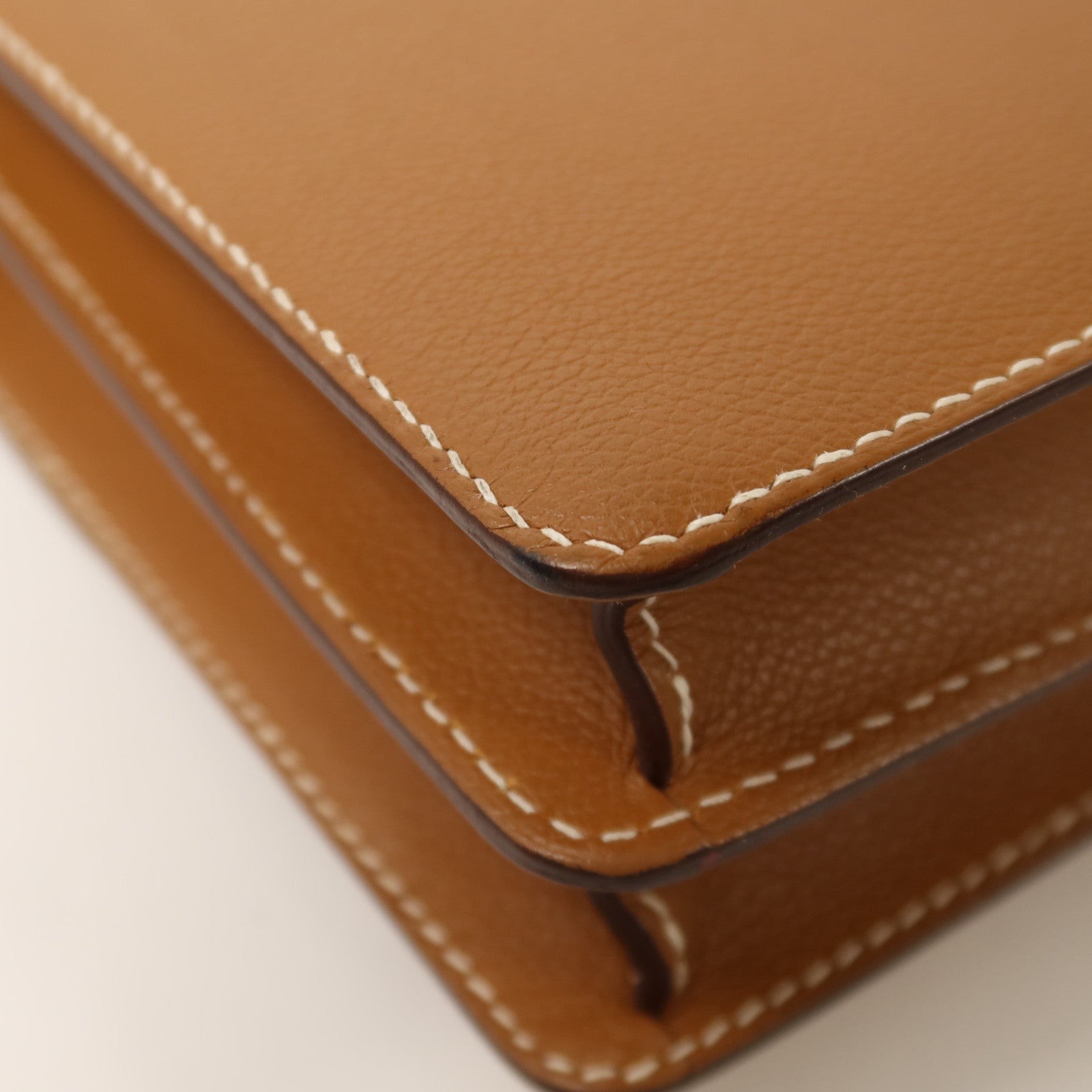HERMES Evercolor皮革Roulis 23銀扣肩背袋Gold