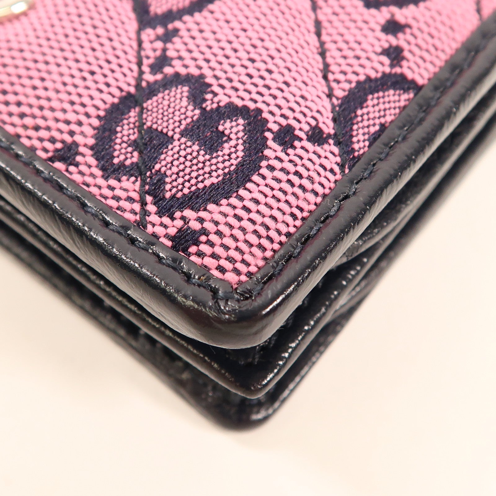 GUCCI 帆布/牛皮皮革Wallet銀扣錢包