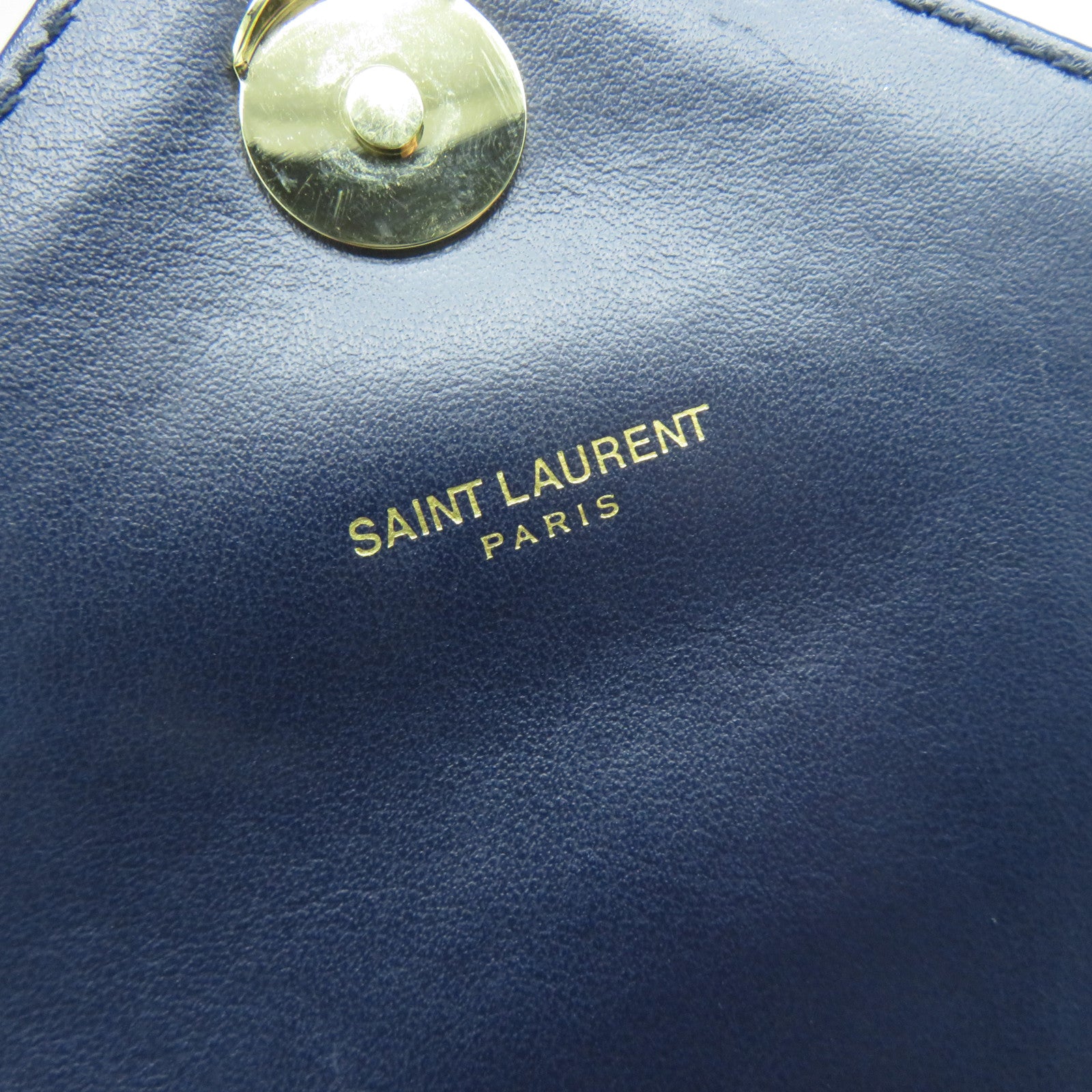 SAINT LAURENT 牛皮皮革/麂皮皮革College Medium金扣手挽肩背兩用袋藍色