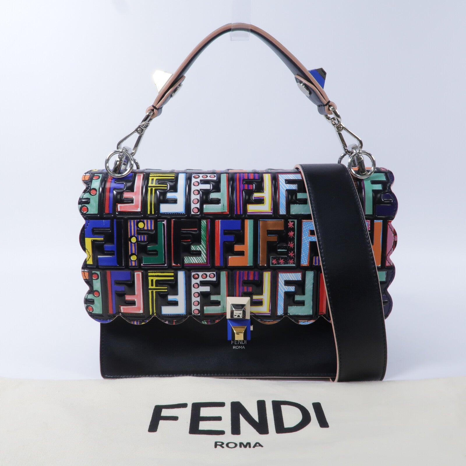 FENDI 牛皮皮革Kan I手挽肩背兩用袋