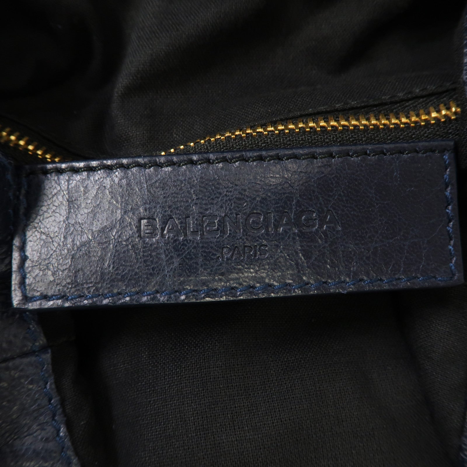 BALENCIAGA 牛皮皮革Giant Mini Pompon金扣手挽肩背兩用袋藍色