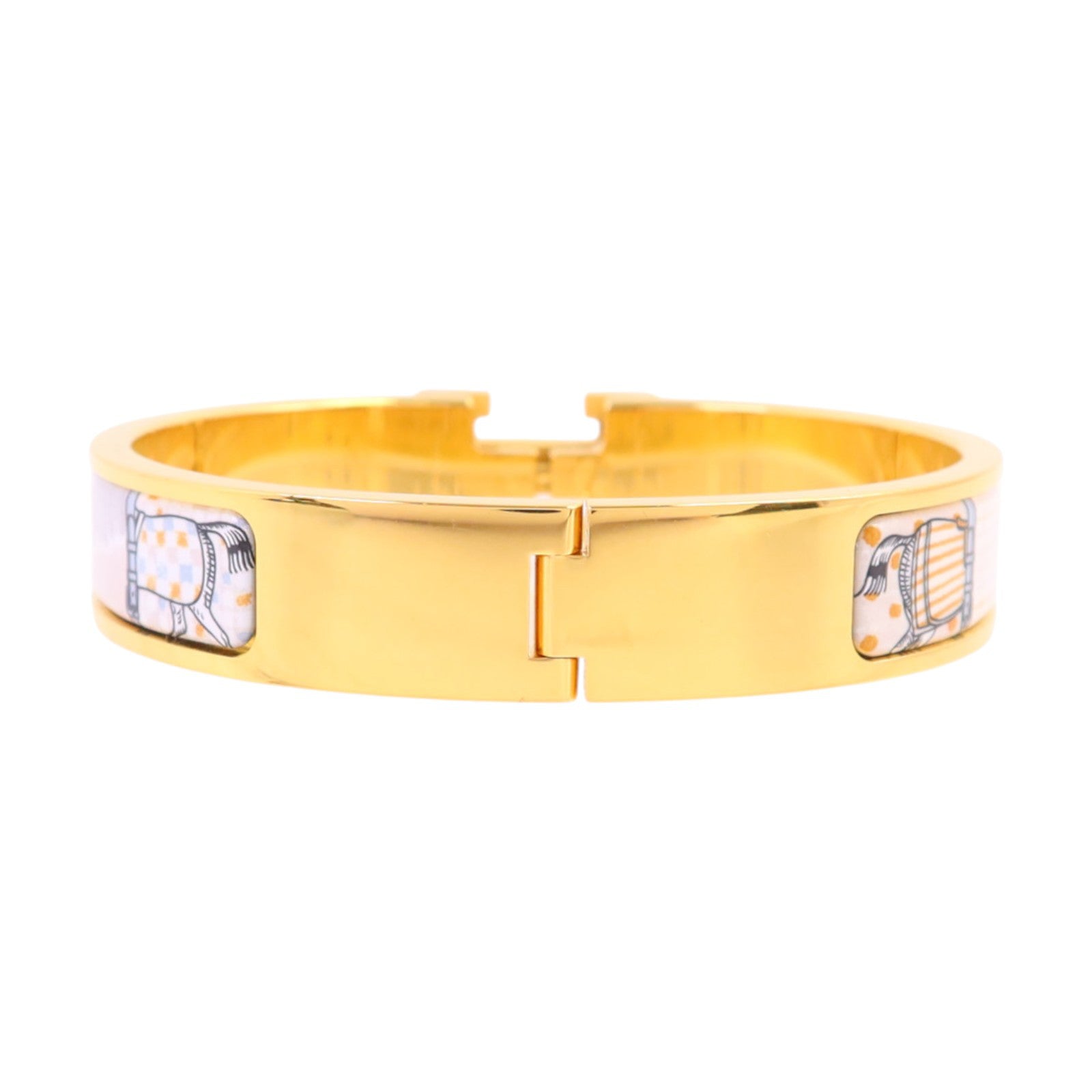 HERMES 金屬/琺瑯Armreif Clic H Bracelet金扣手鏈