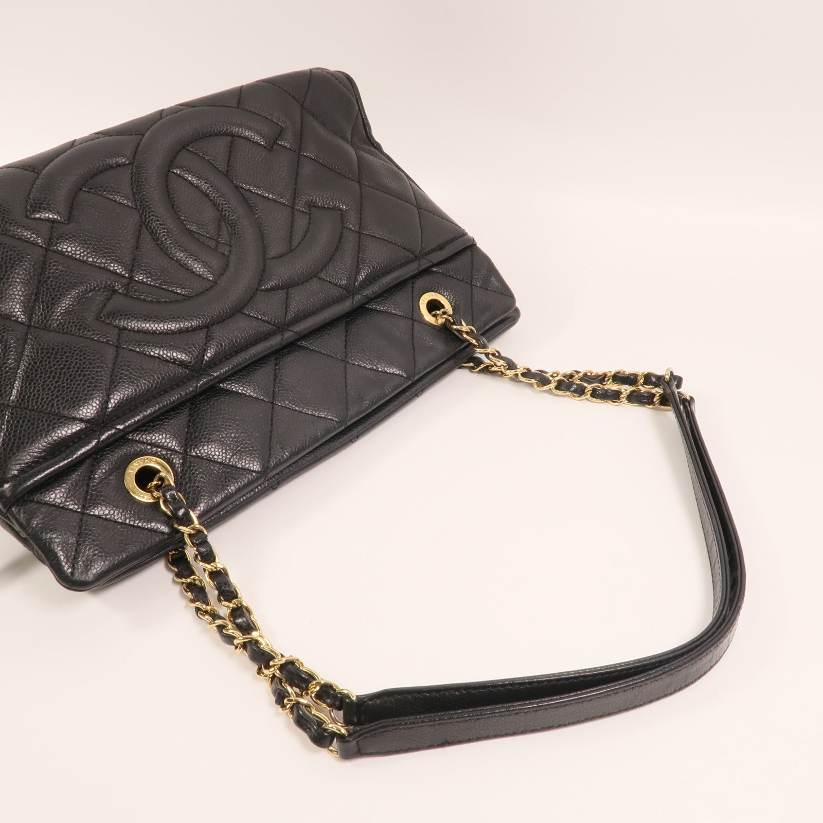CHANEL 牛皮皮革Timeless CC Tote Bag金扣鏈帶手挽袋