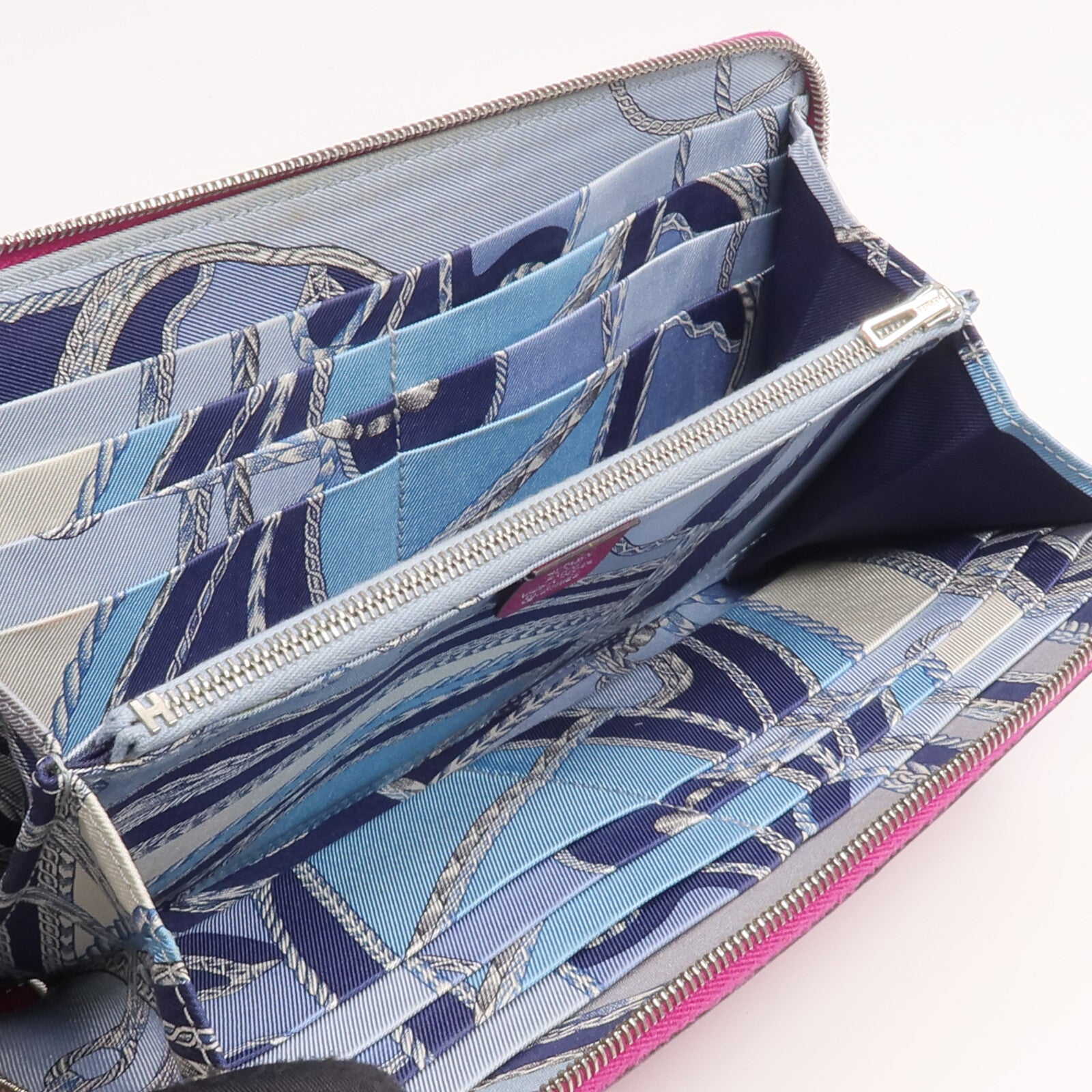HERMES Epsom皮革Silk In Long Wallet長錢包Rose Pourpre