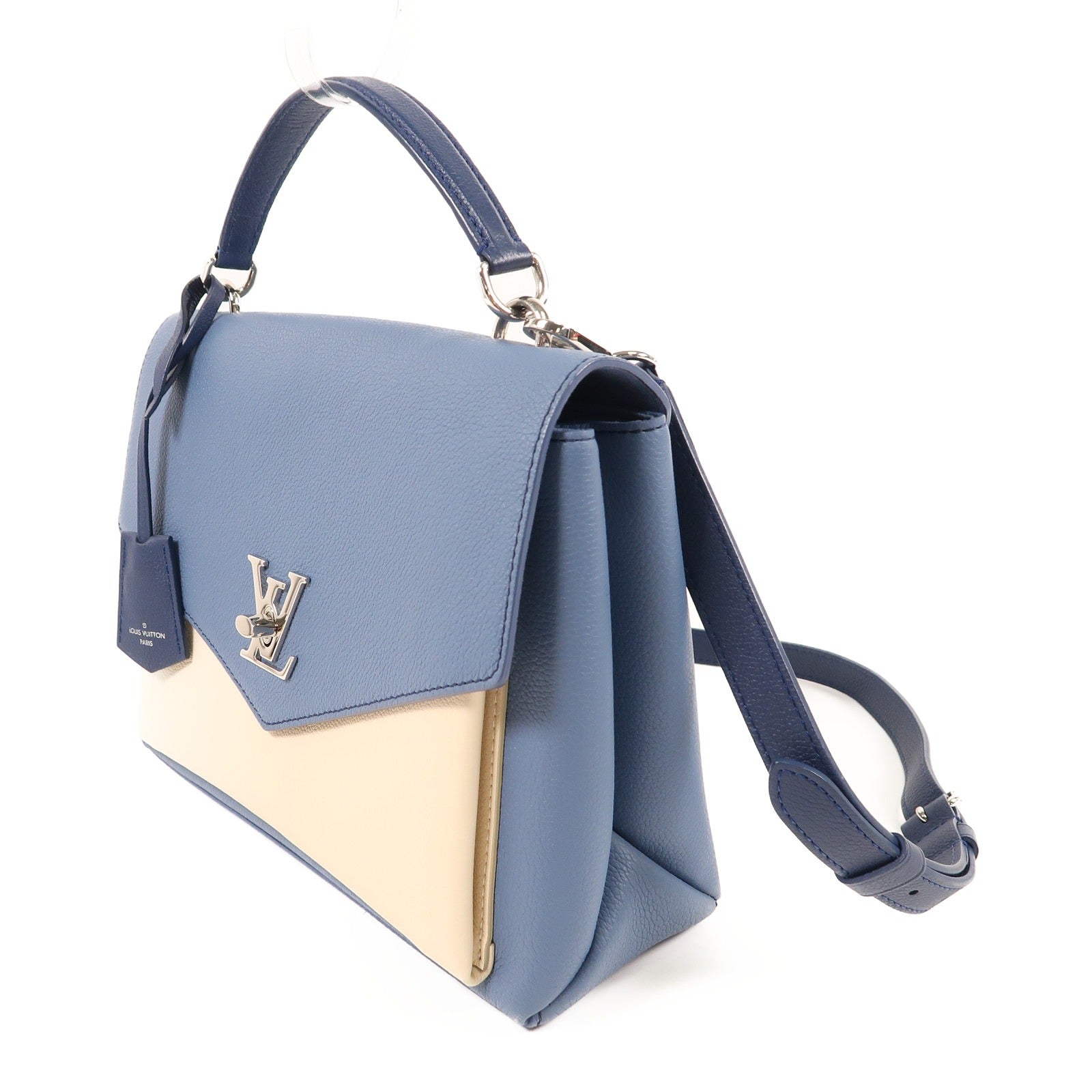 LOUIS VUITTON 牛皮皮革My Lockme銀扣手挽肩背兩用袋