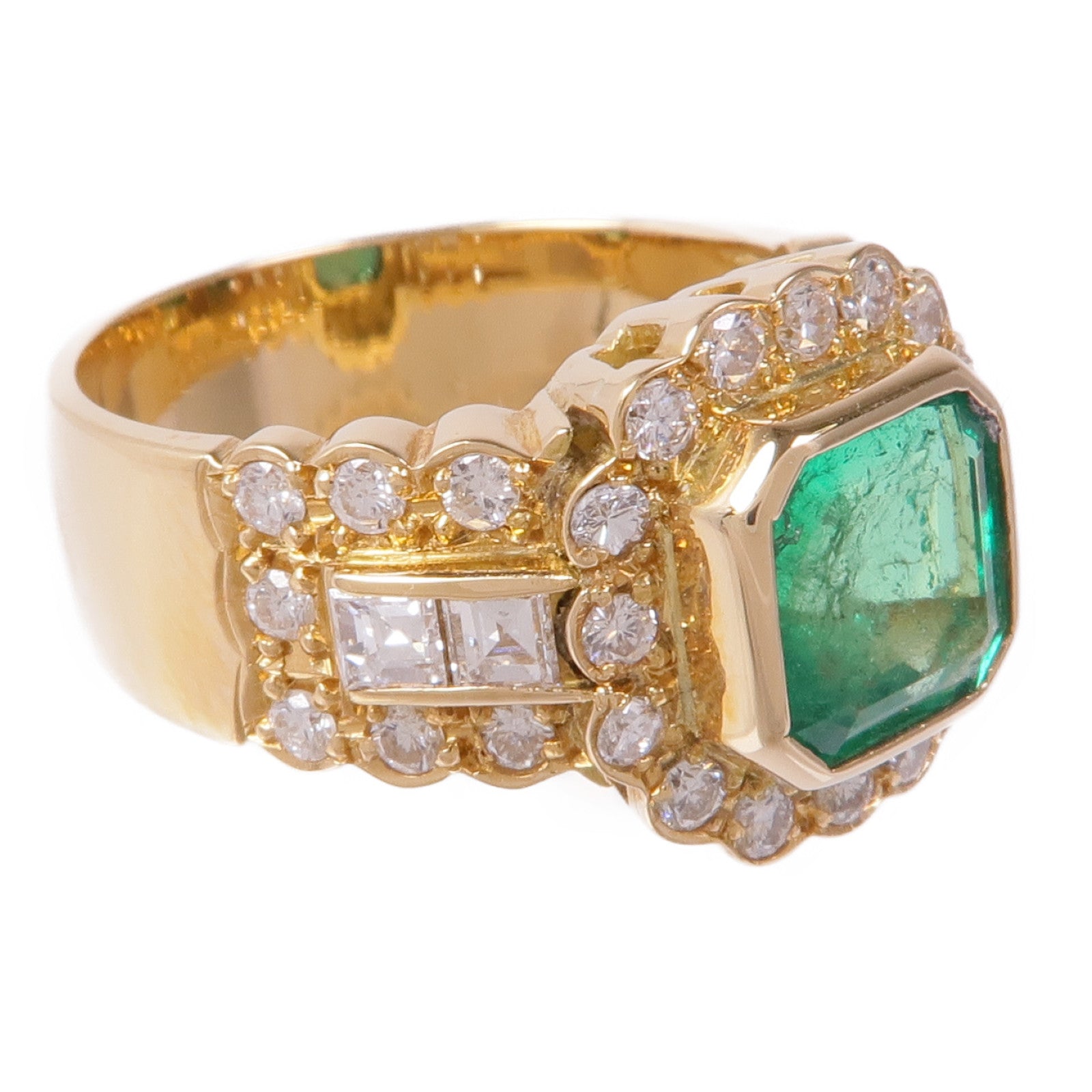 JEWELRY 綠寶石/18K黃金Diamond Ring鑽石戒指US#6.5