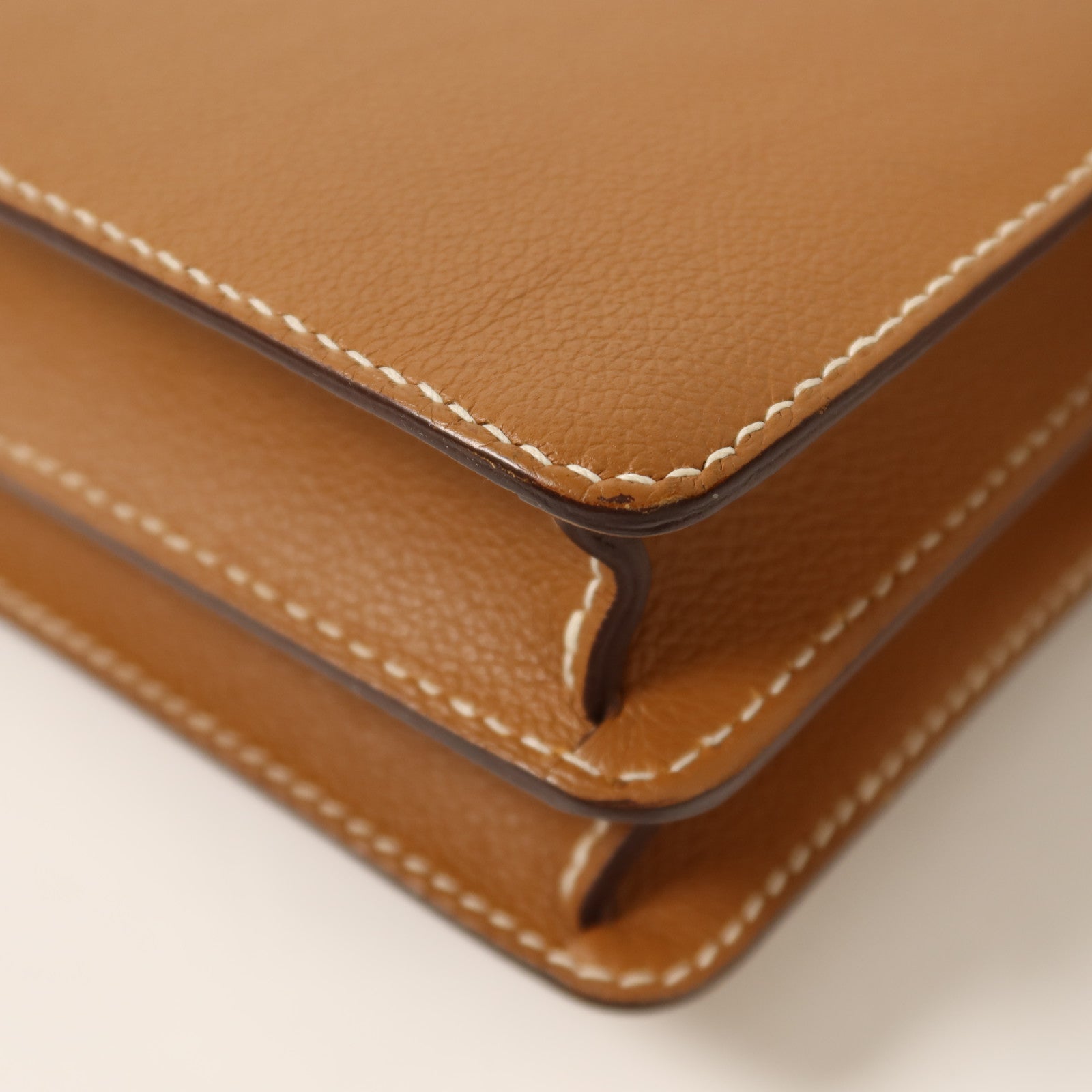 HERMES Evercolor皮革Roulis 23銀扣肩背袋Gold