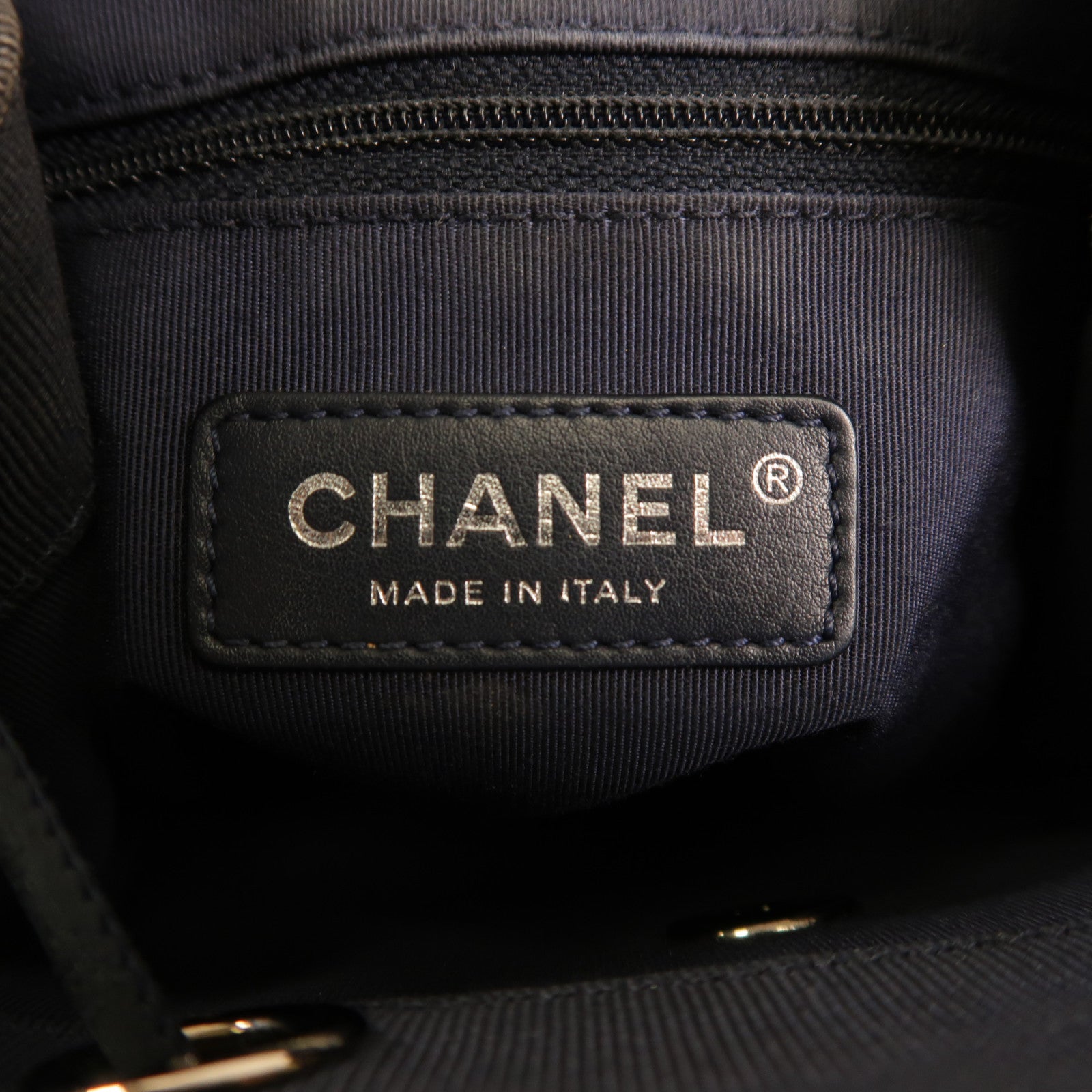 CHANEL 牛皮皮革Backpack銀扣背包
