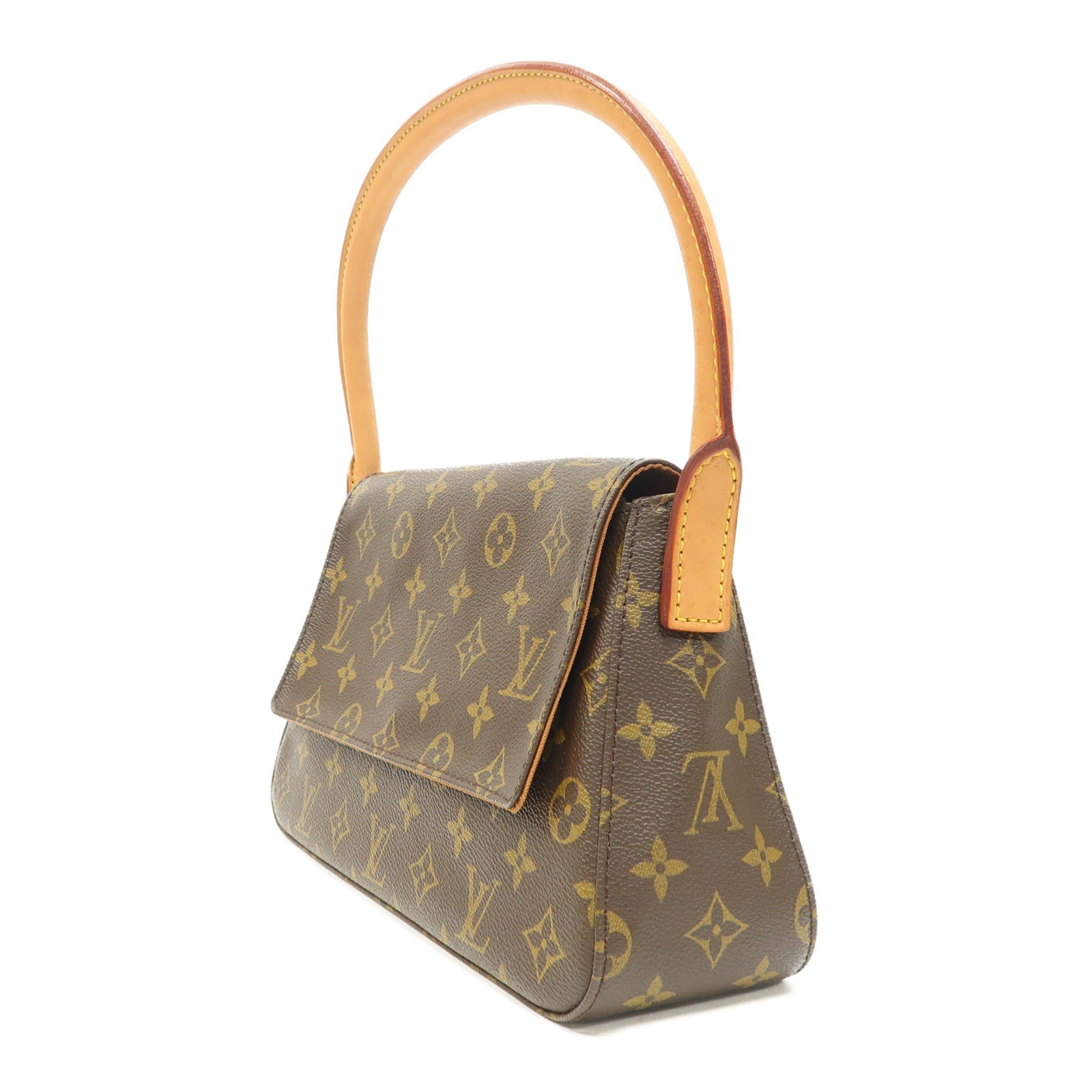 LOUIS VUITTON Monogram Mini Looping金扣肩背袋啡色