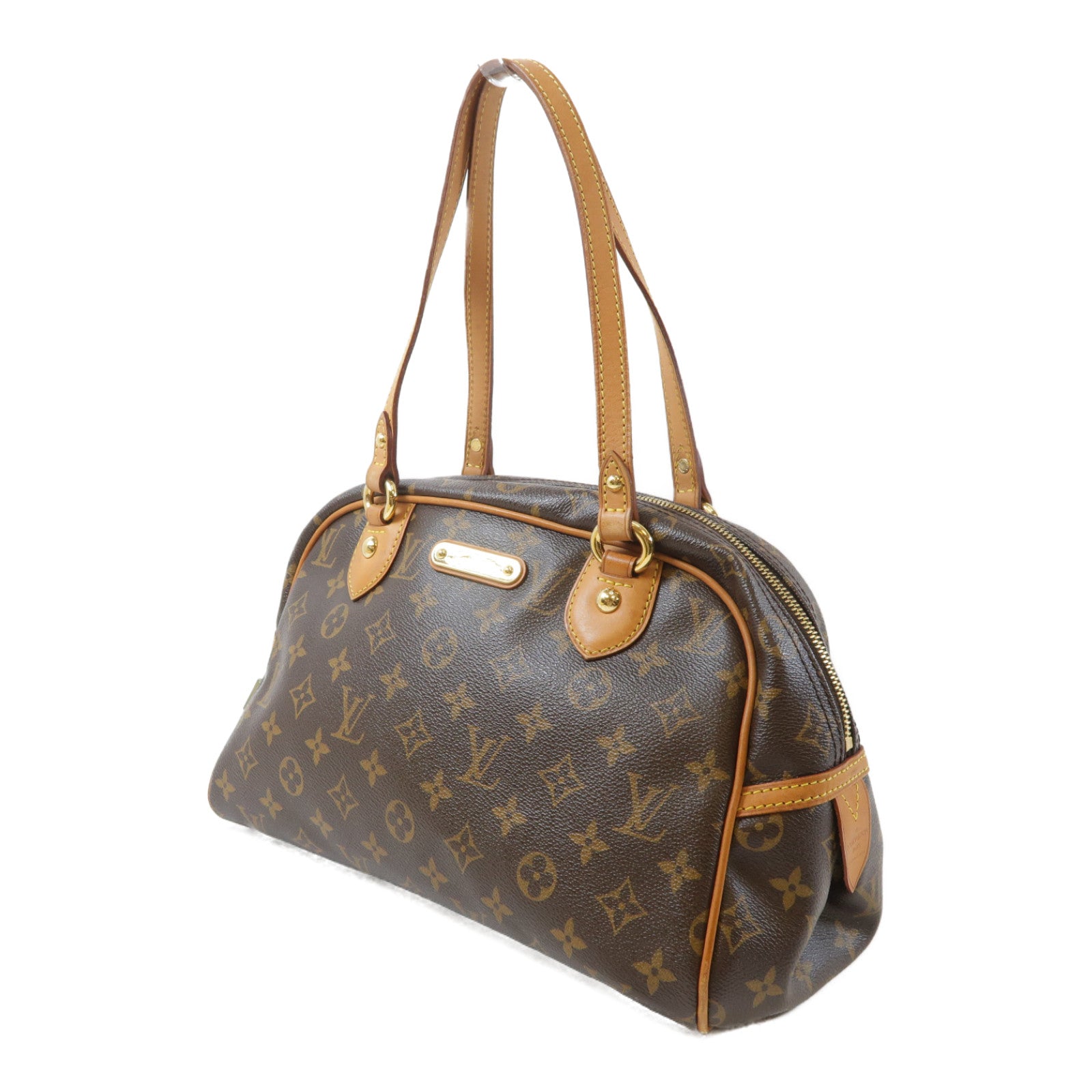 LOUIS VUITTON Monogram Mantergoueil PM金扣肩背袋啡色