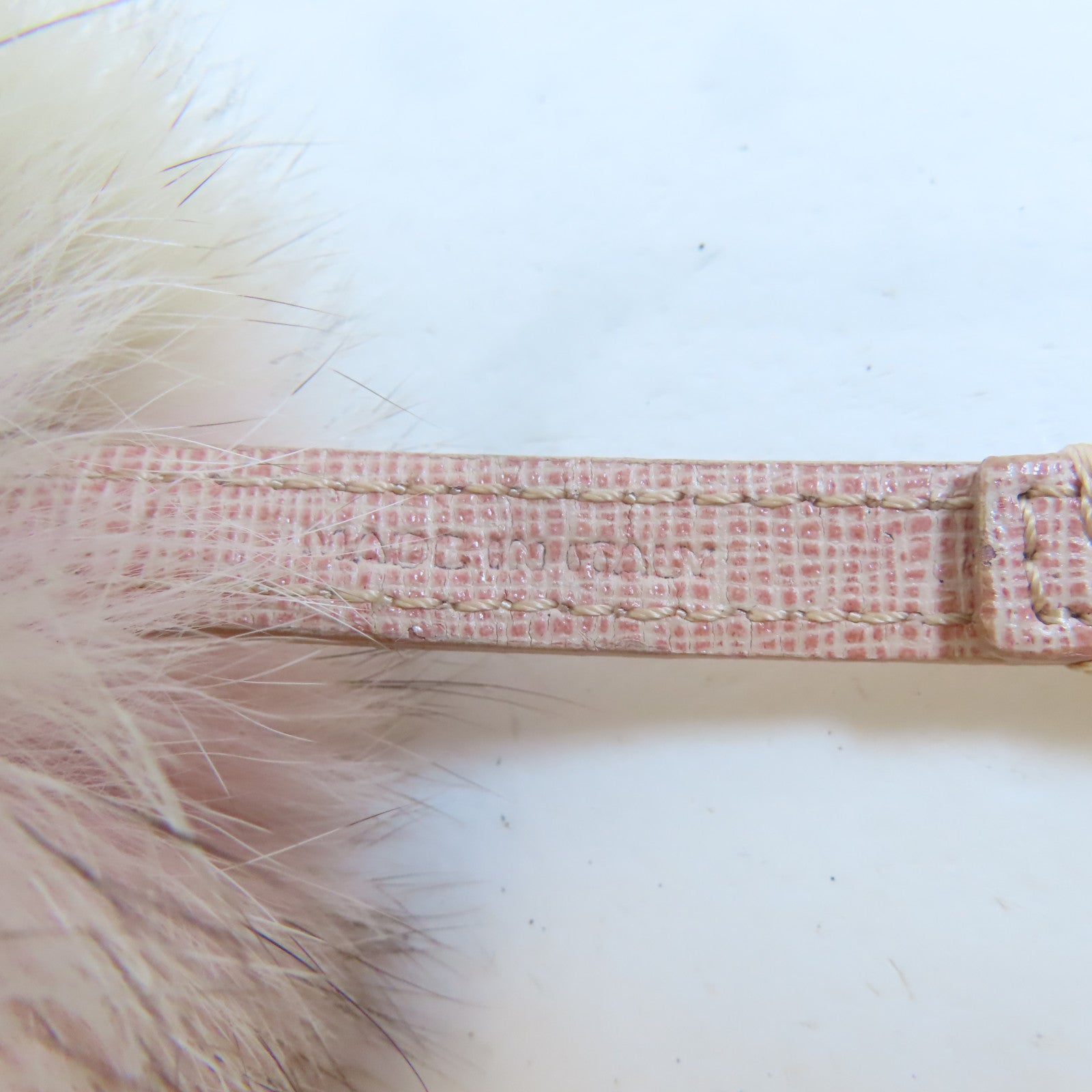 FENDI 【激減優惠】毛茸/皮革Key Holder金扣鎖匙扣粉紅色/淺褐色