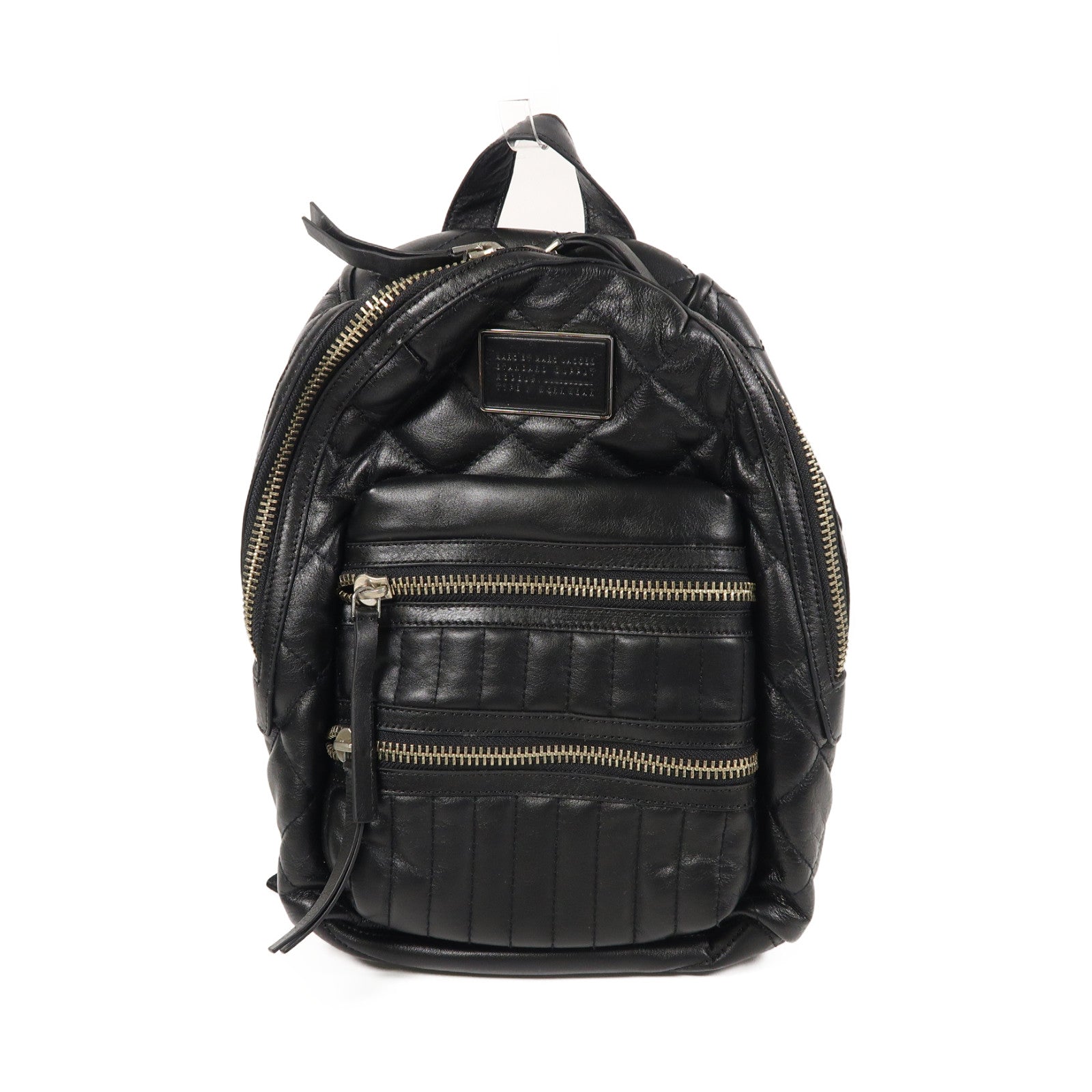 MARC BY MARC JACOBS 羊皮皮革Backpack銀扣背包黑色