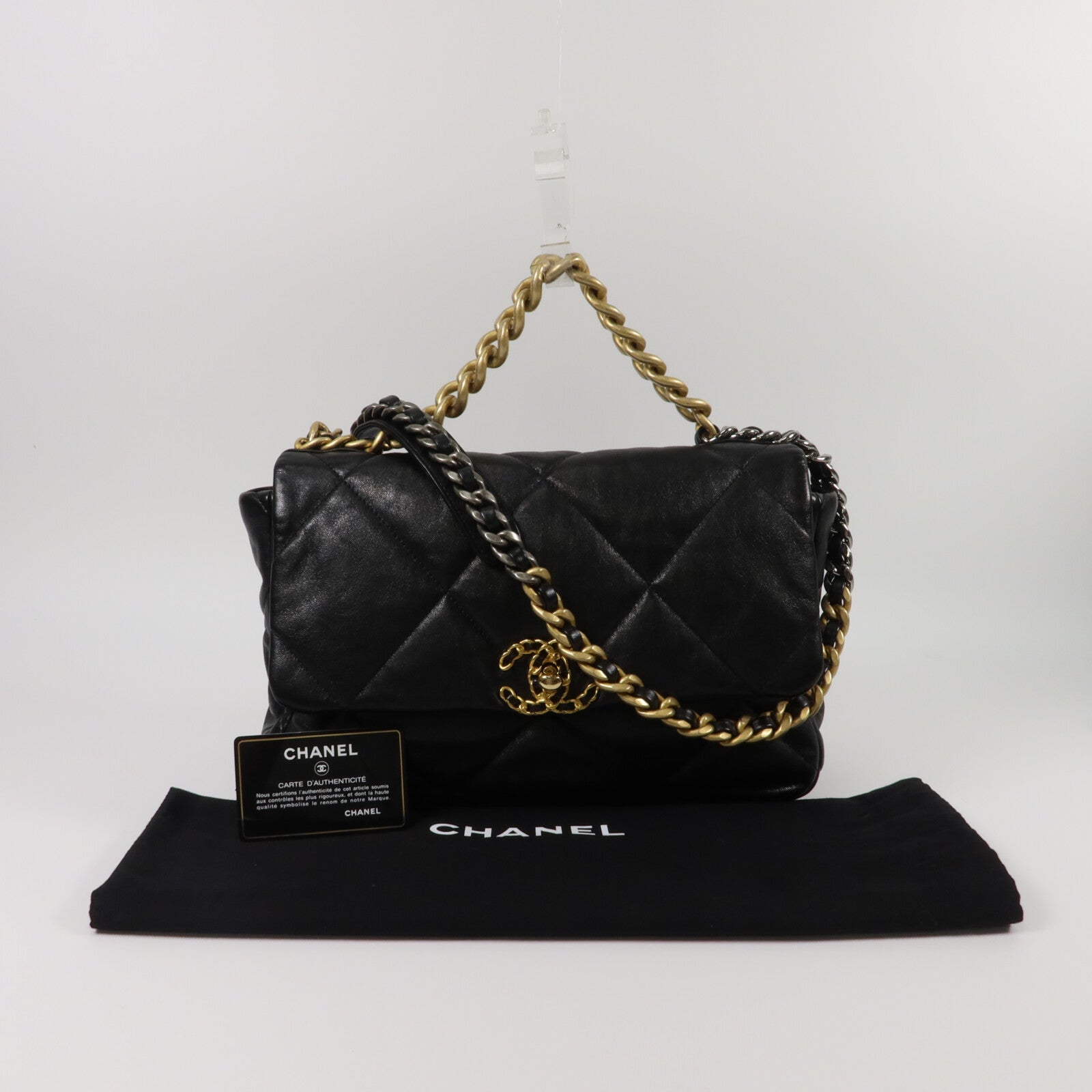 CHANEL 羊皮皮革Chanel 19 Large手挽肩背兩用袋