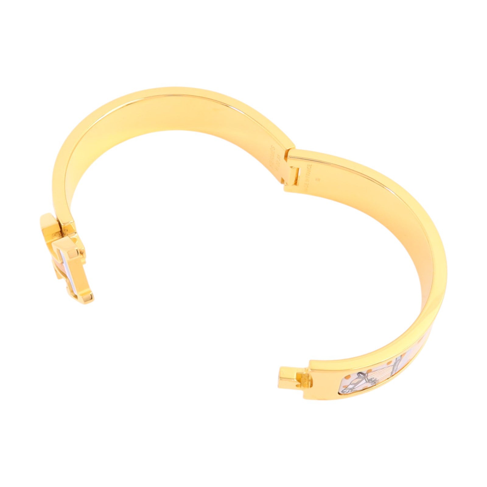 HERMES 金屬/琺瑯Armreif Clic H Bracelet金扣手鏈