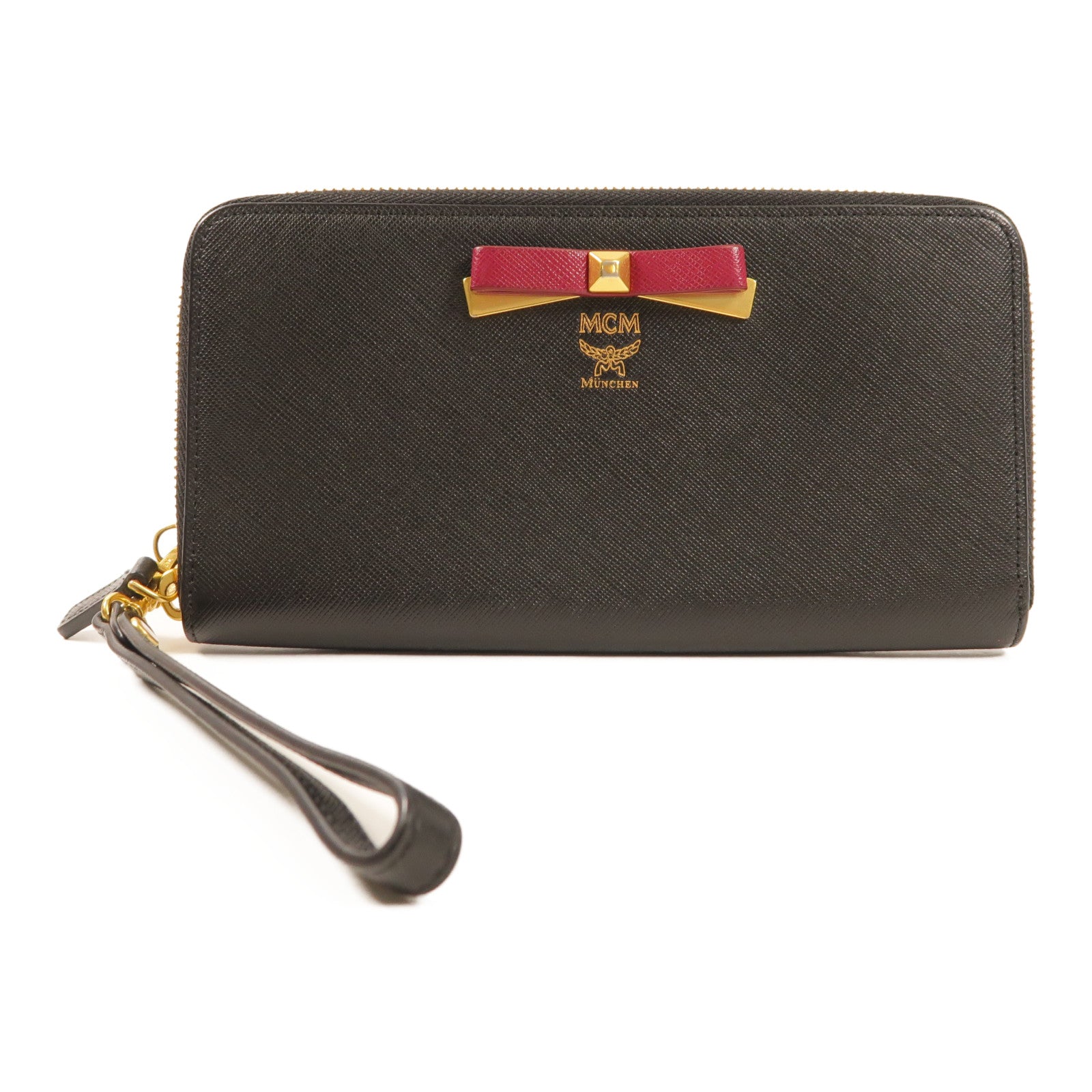 MCM 牛皮皮革Zipper Long Wallet金扣長錢包