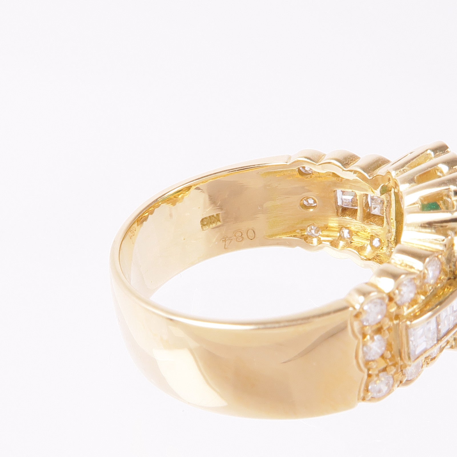 JEWELRY 【激減優惠】綠寶石/18K黃金Diamond Ring鑽石戒指US#6.5