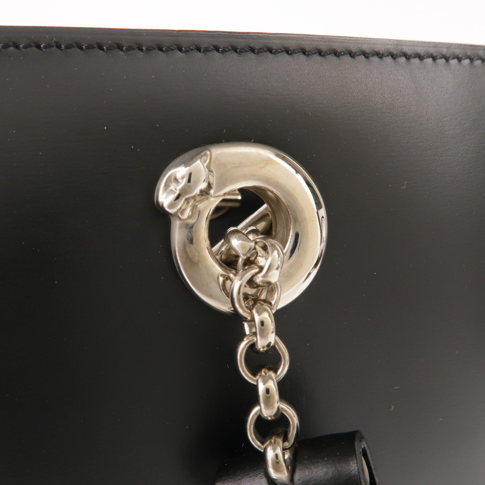 CARTIER 牛皮皮革Shoulder Tote銀扣肩背袋/手挽袋