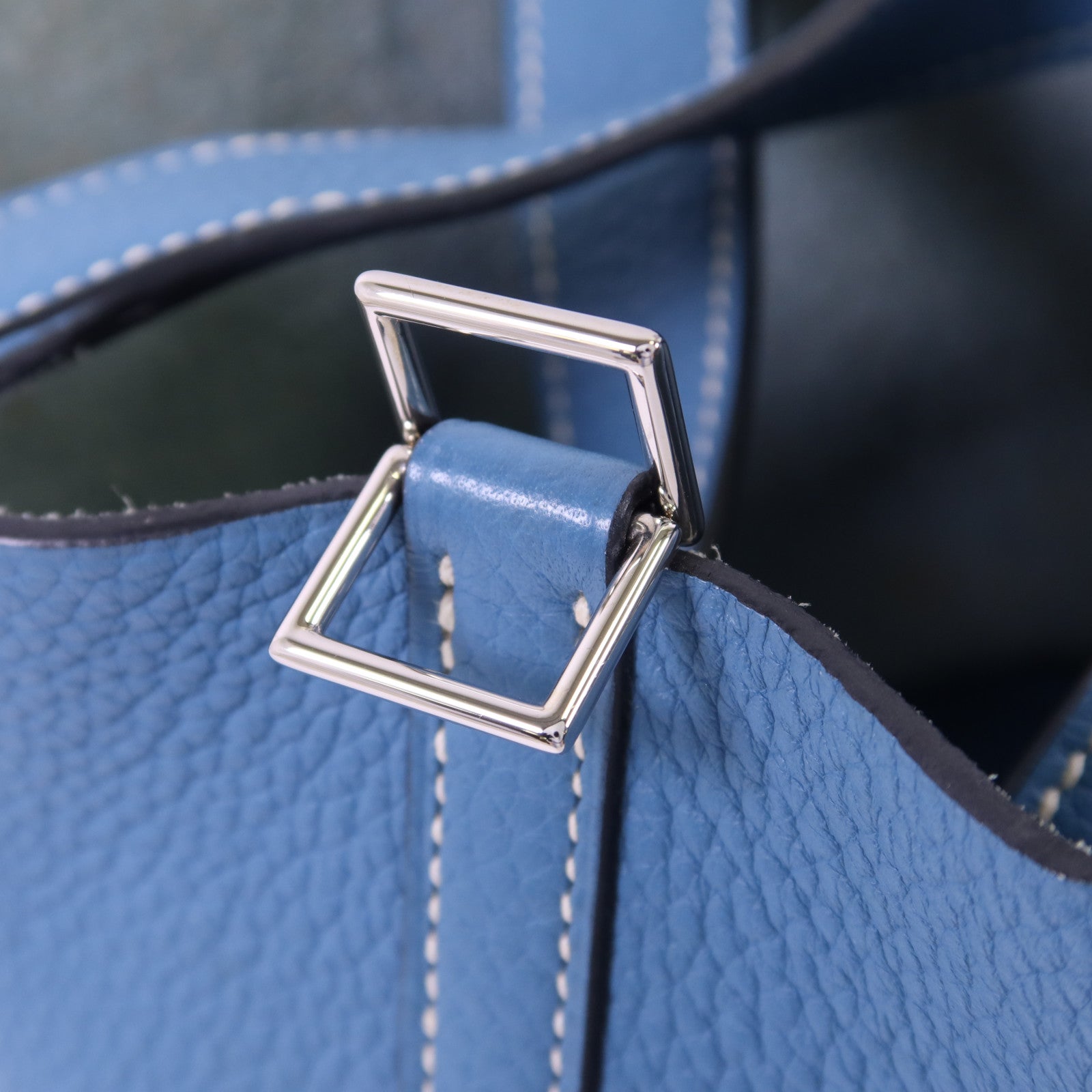 HERMES Clemence皮革Picotin PM銀扣手挽袋