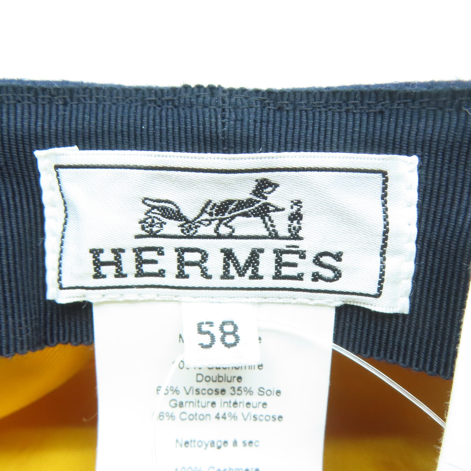HERMES 【激減優惠】羊絨Hat帽子深藍色