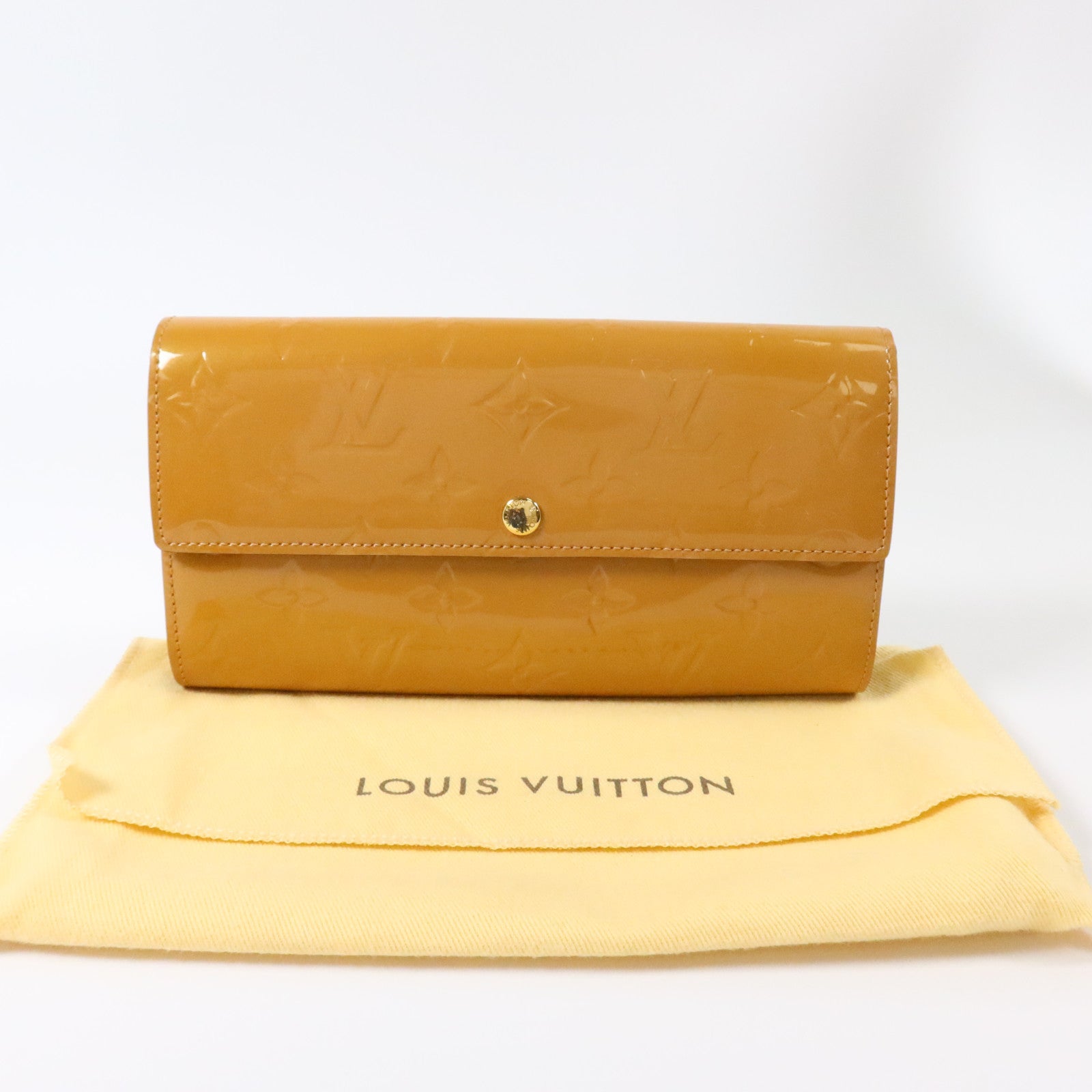 LOUIS VUITTON Monogram Vernis Sarah Long Wallet金扣長錢包