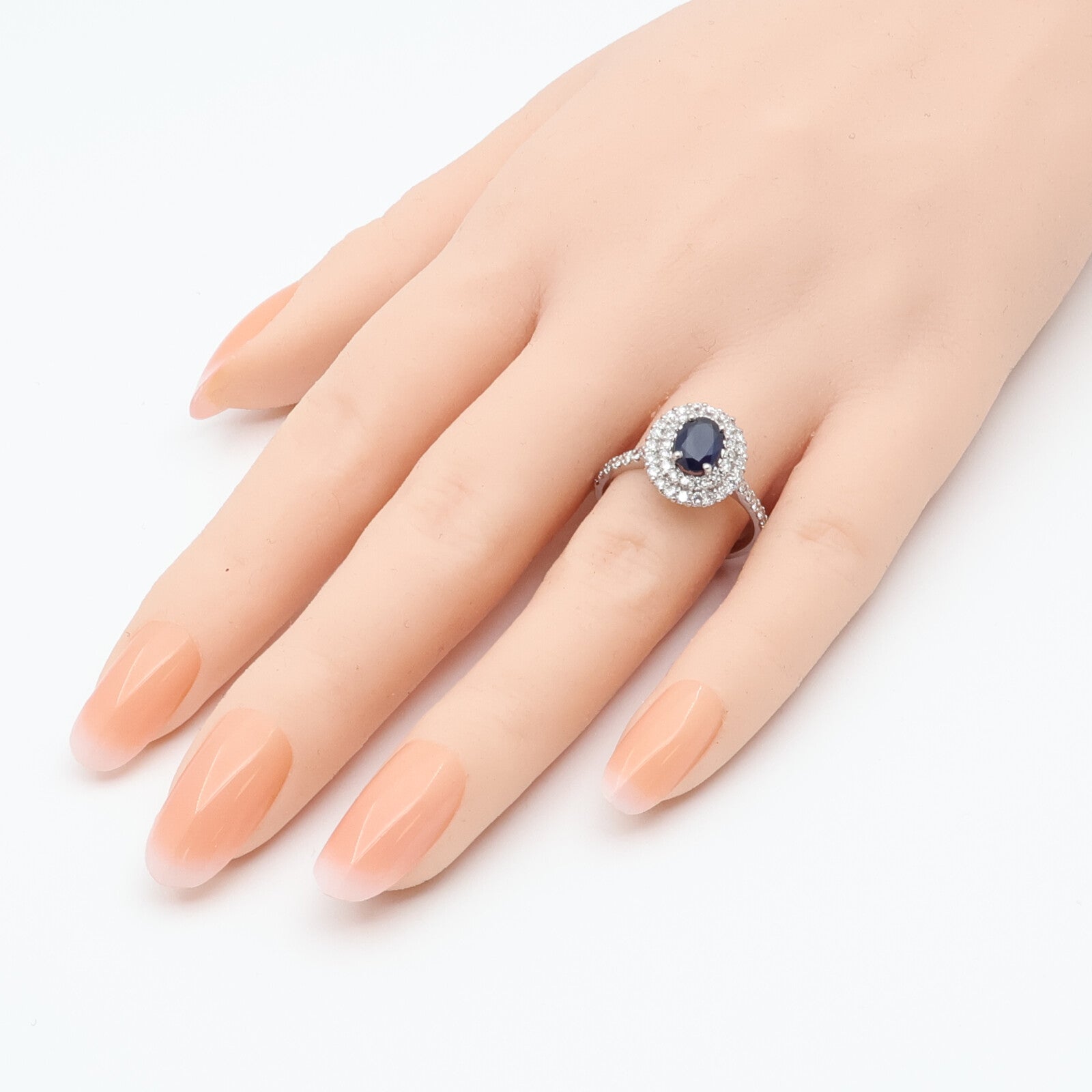 JEWELRY PT900鉑金Sapphire Diamond Ring藍寶石/鑽石戒指