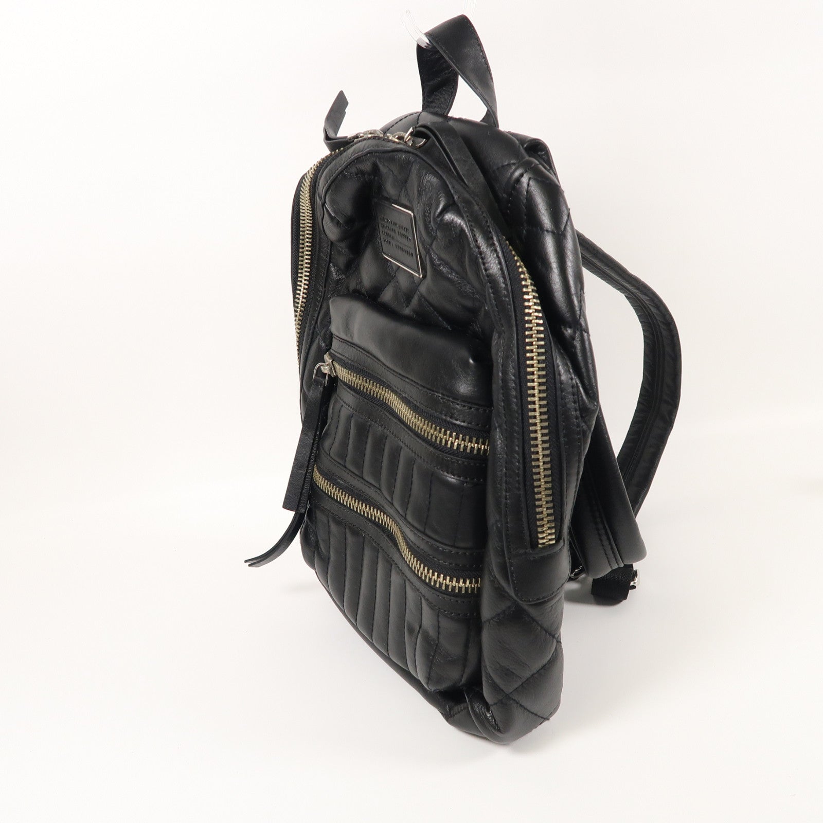 MARC BY MARC JACOBS 羊皮皮革Backpack銀扣背包黑色