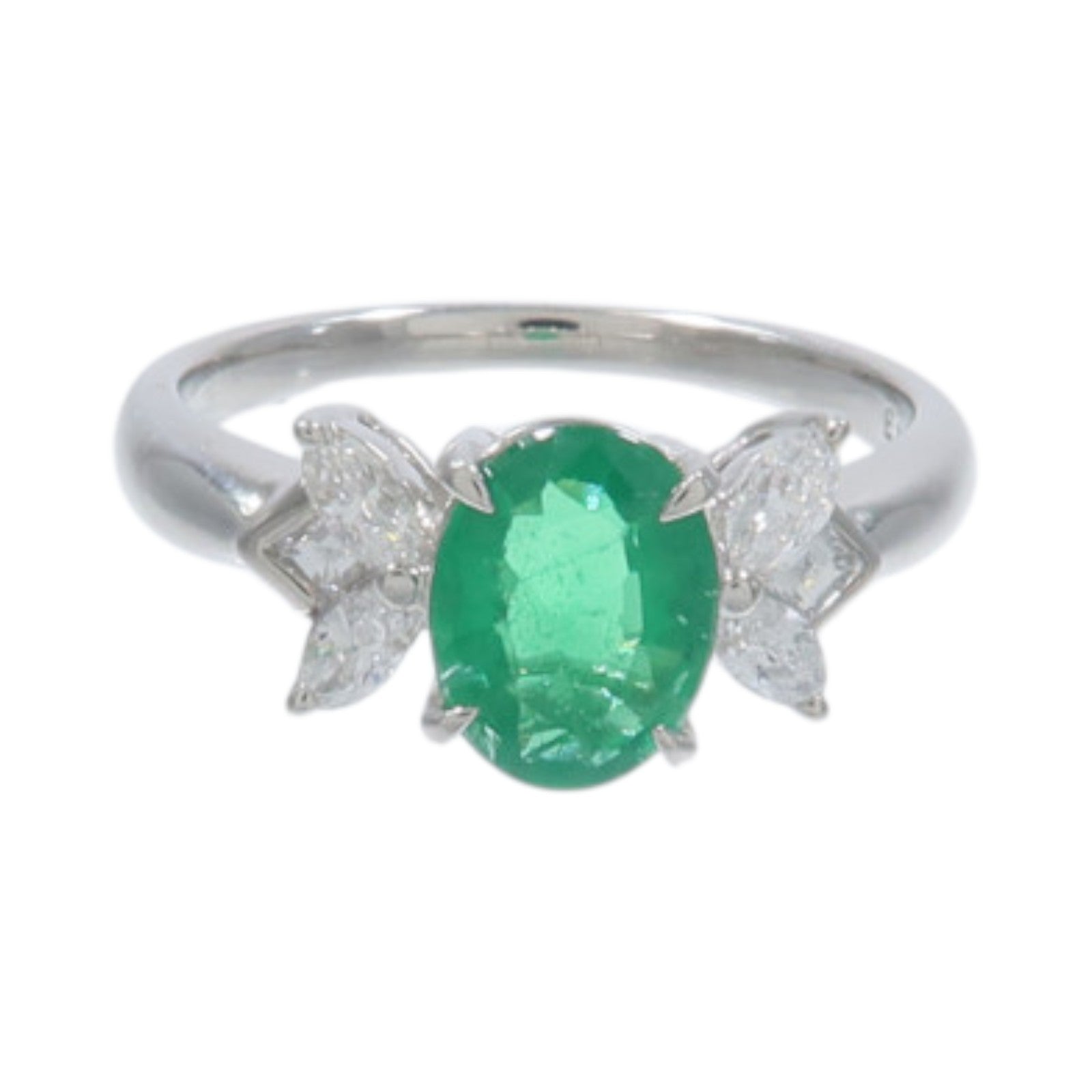 JEWELRY PT900鉑金Emerald Diamond Ring綠寶石/鑽石戒指