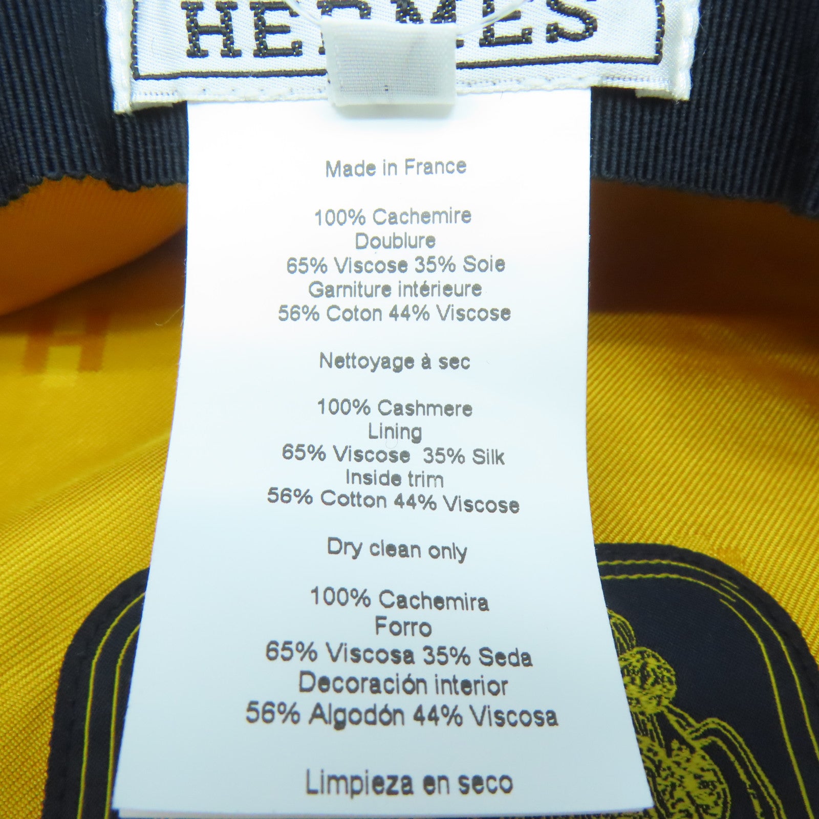 HERMES 【激減優惠】羊絨Hat帽子深藍色