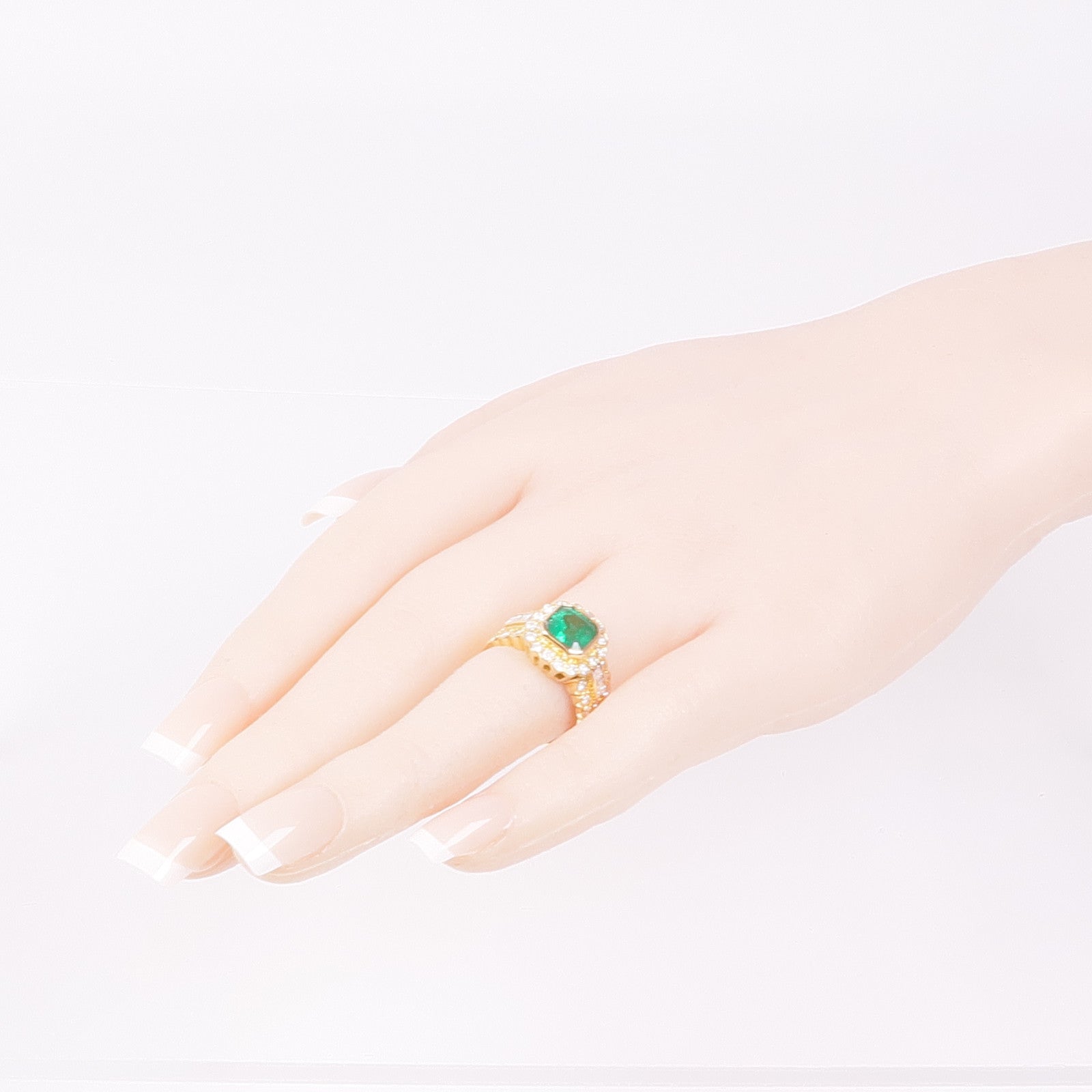 JEWELRY 綠寶石/18K黃金Diamond Ring鑽石戒指US#6.5