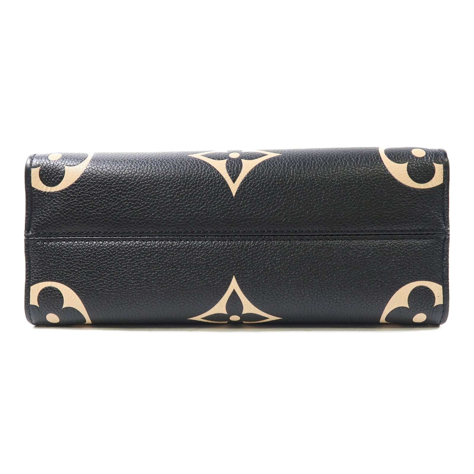 LOUIS VUITTON Monogram Empreinte On The Go PM金扣手挽肩背兩用袋黑色/米色