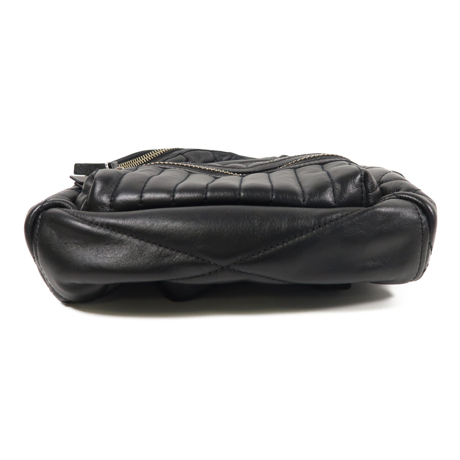 MARC BY MARC JACOBS 羊皮皮革Backpack銀扣背包黑色